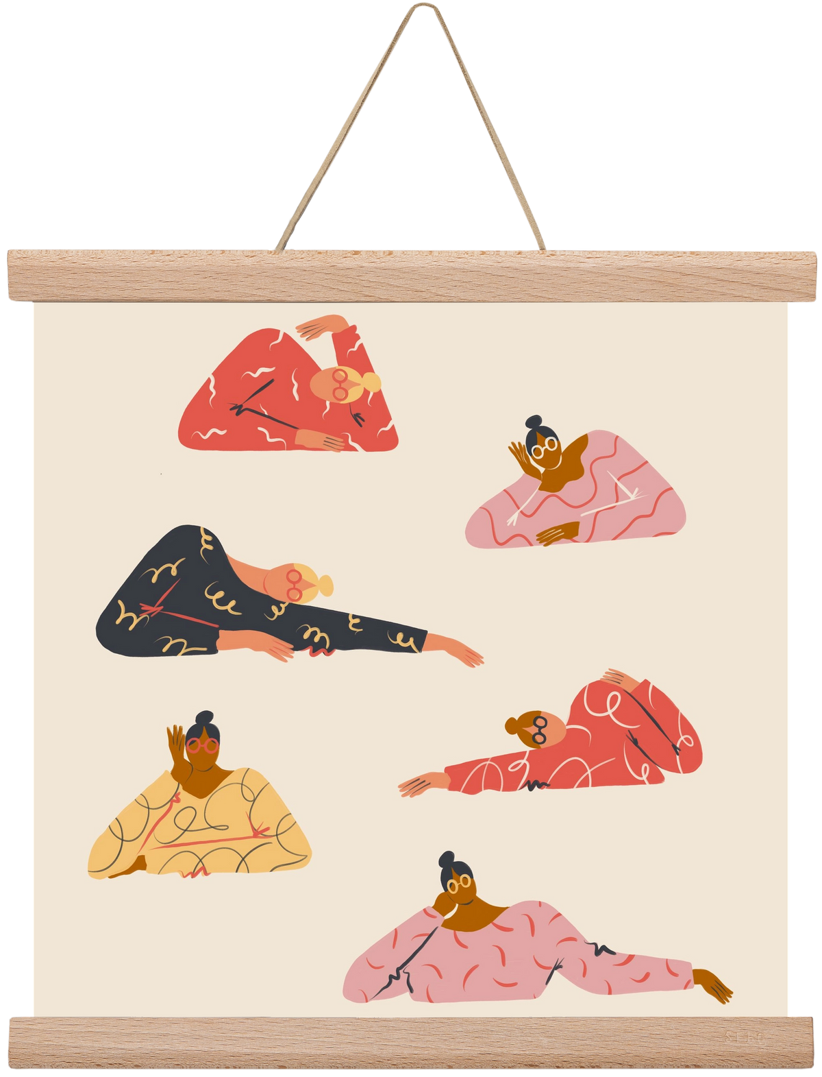 Long meetings, 30x30 cm (30x30 cm), Tölgy akasztó