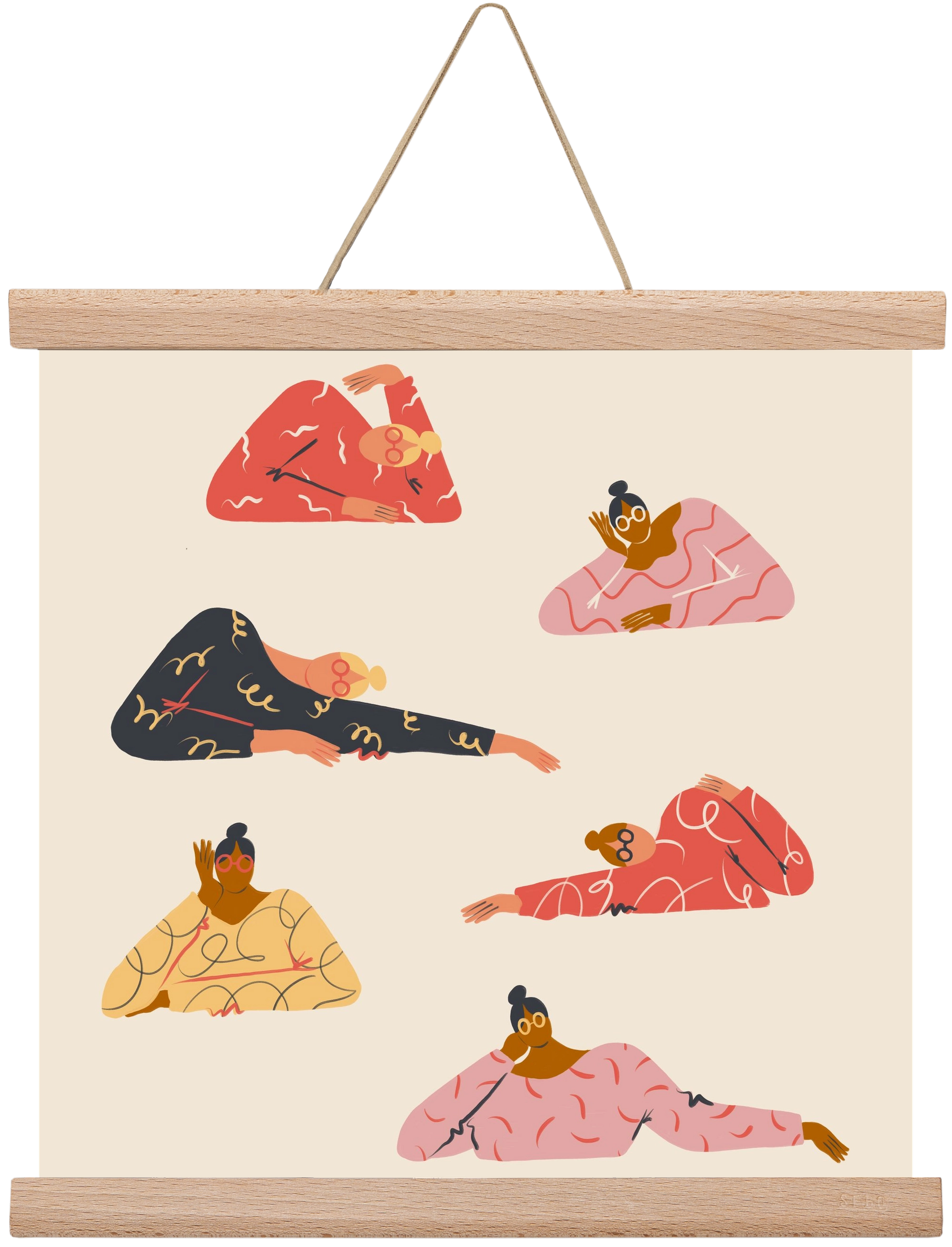 Long meetings, 30x30 cm (30x30 cm), Tölgy akasztó