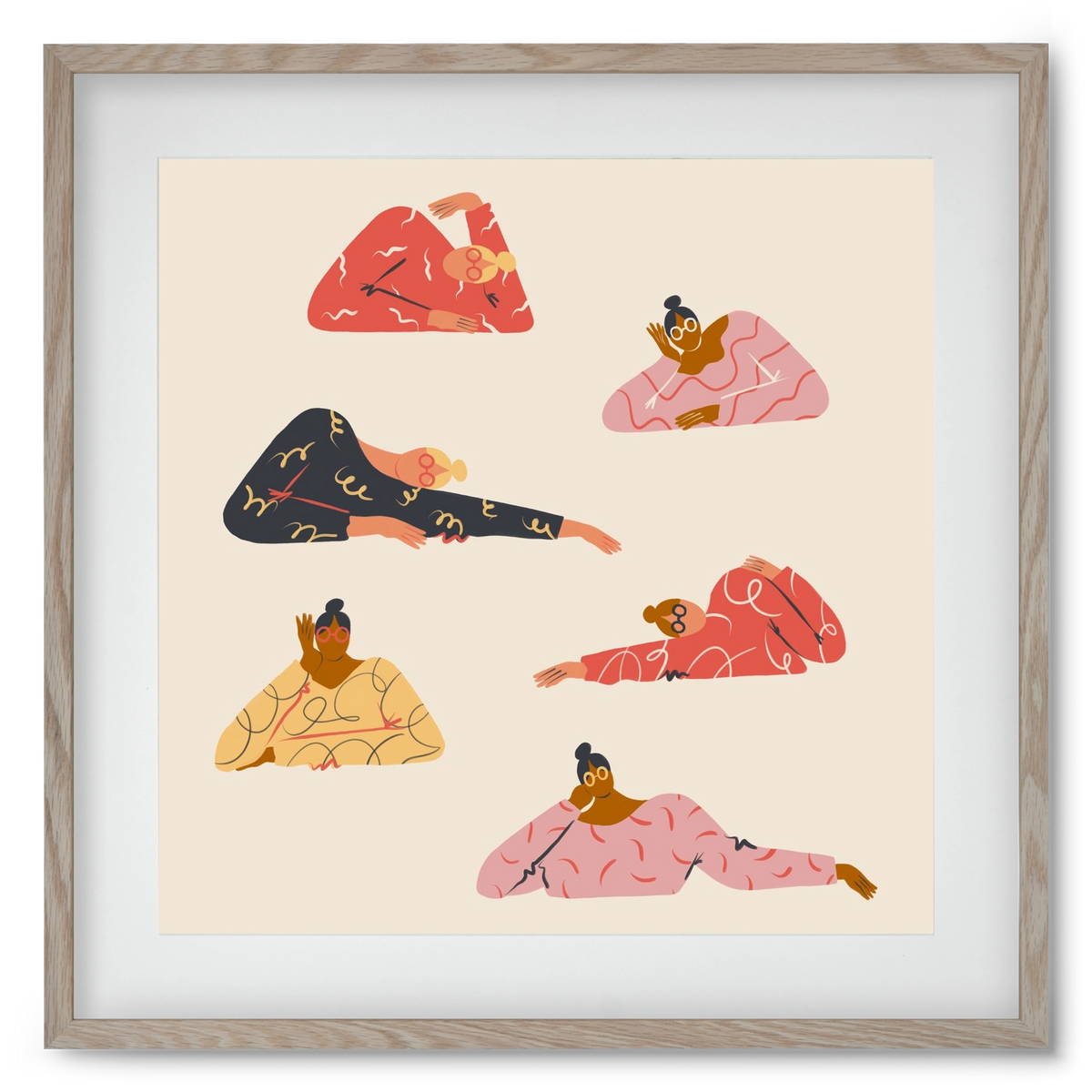 Long meetings, 50x50 cm (40x40 cm), Tölgy keret, paszpartuval