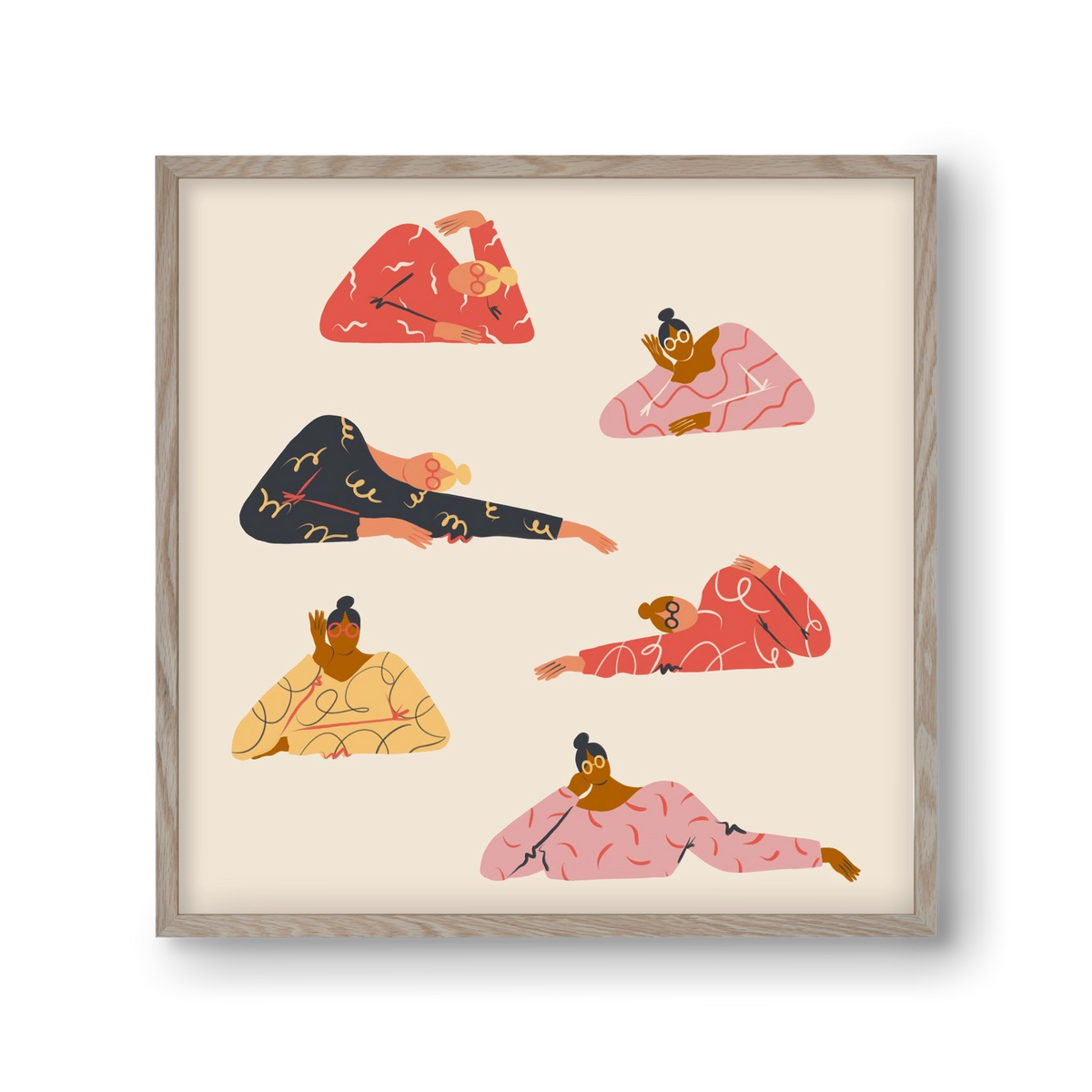 Long meetings, 30x30 cm (30x30 cm), Tölgy keret