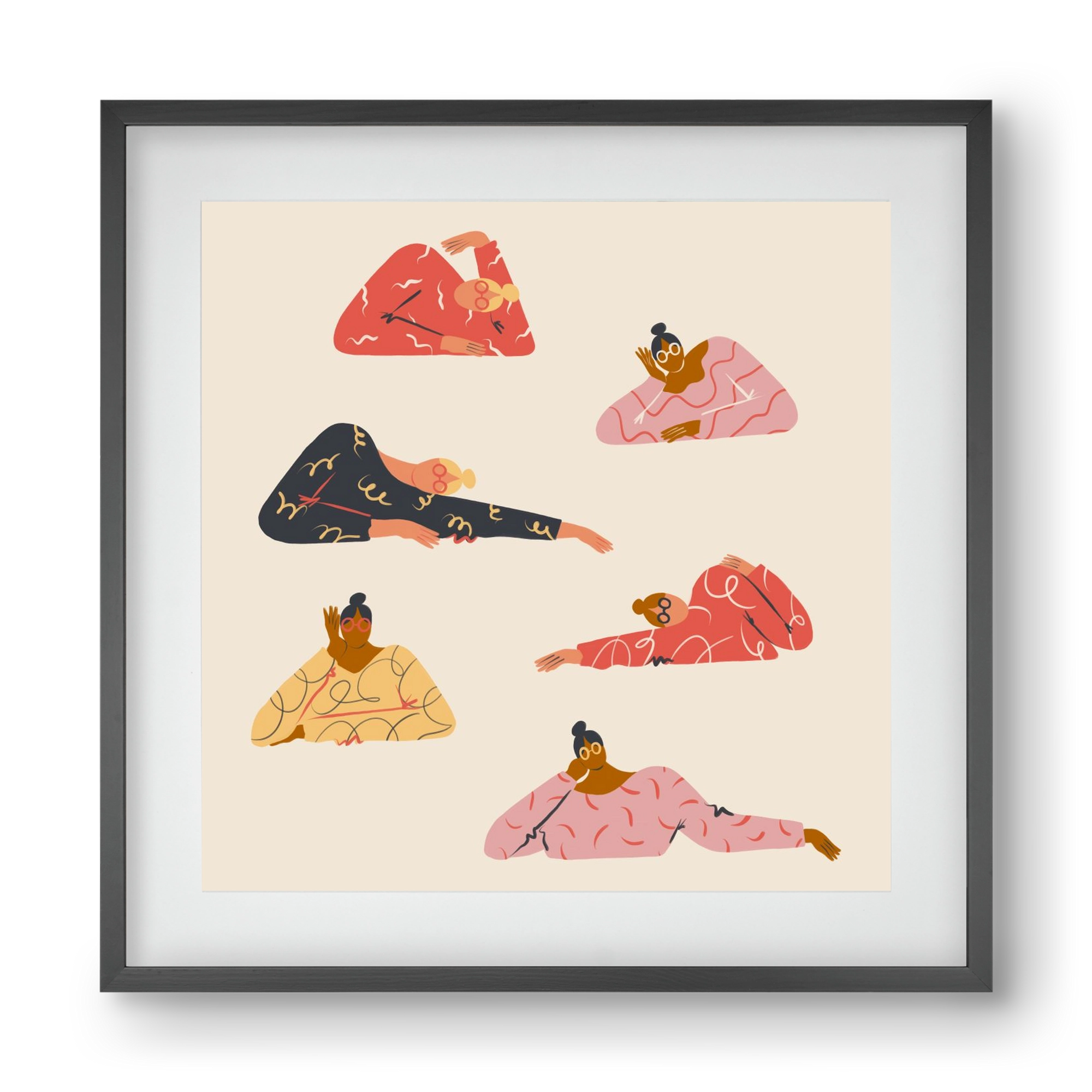 Long meetings, 40x40 cm (30x30 cm), Fekete keret, paszpartuval