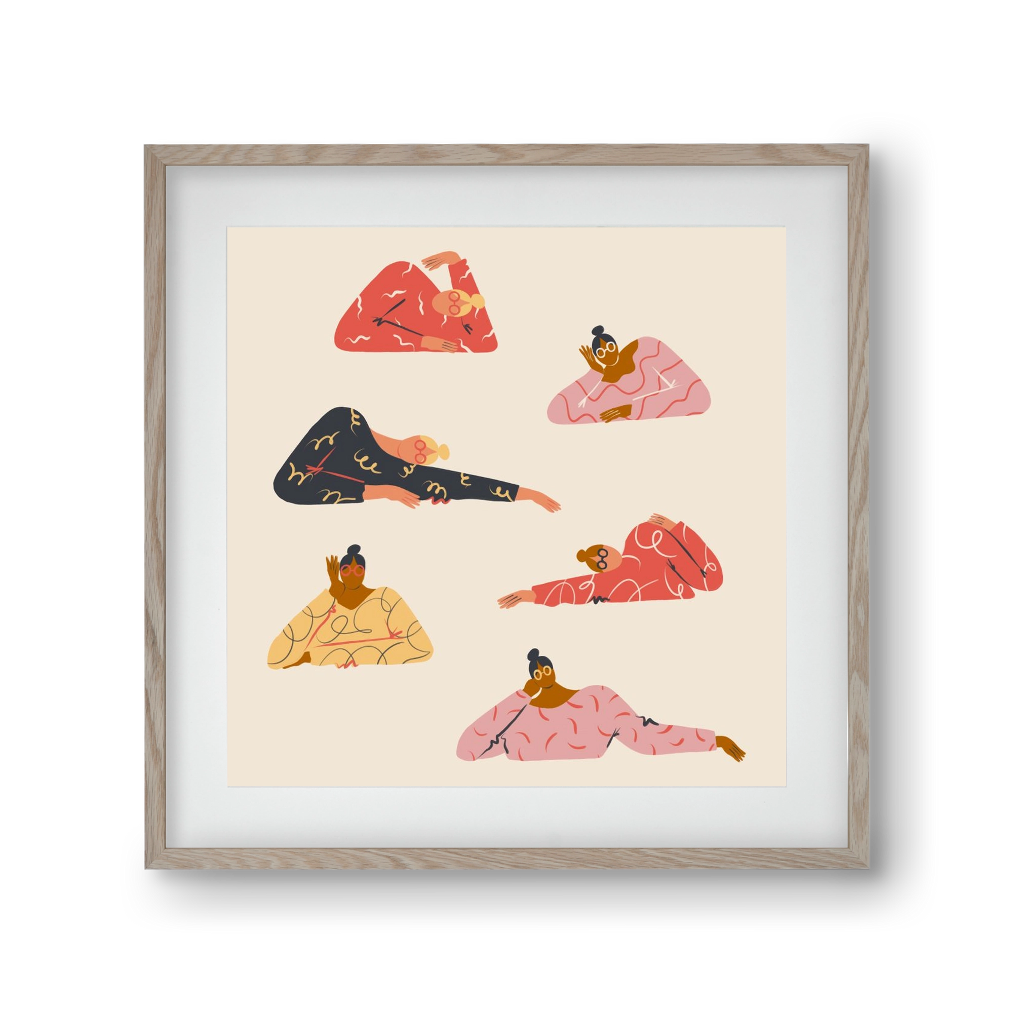 Long meetings, 30x30 cm (20x20 cm), Tölgy keret, paszpartuval