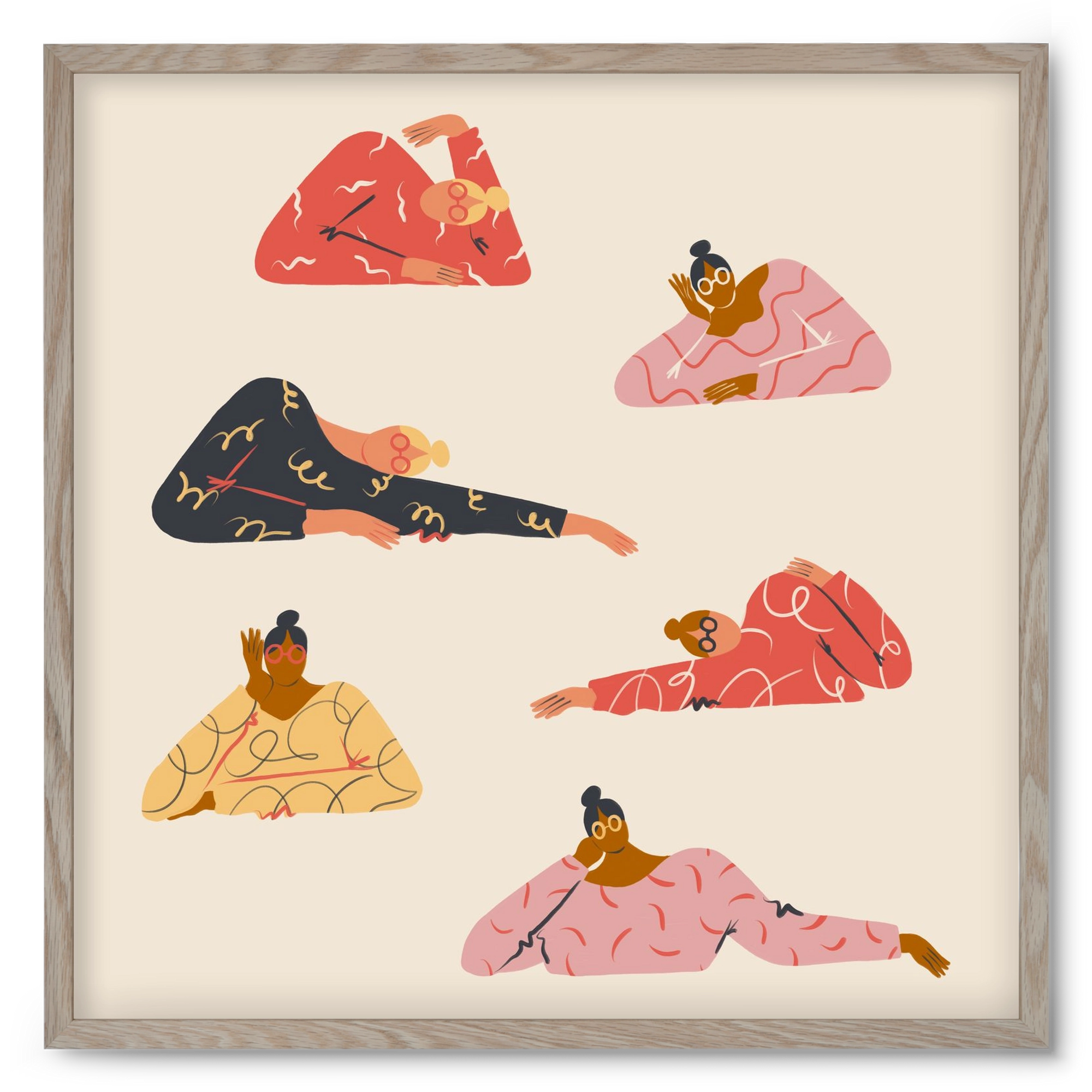 Long meetings, 50x50 cm (50x50 cm), Tölgy keret