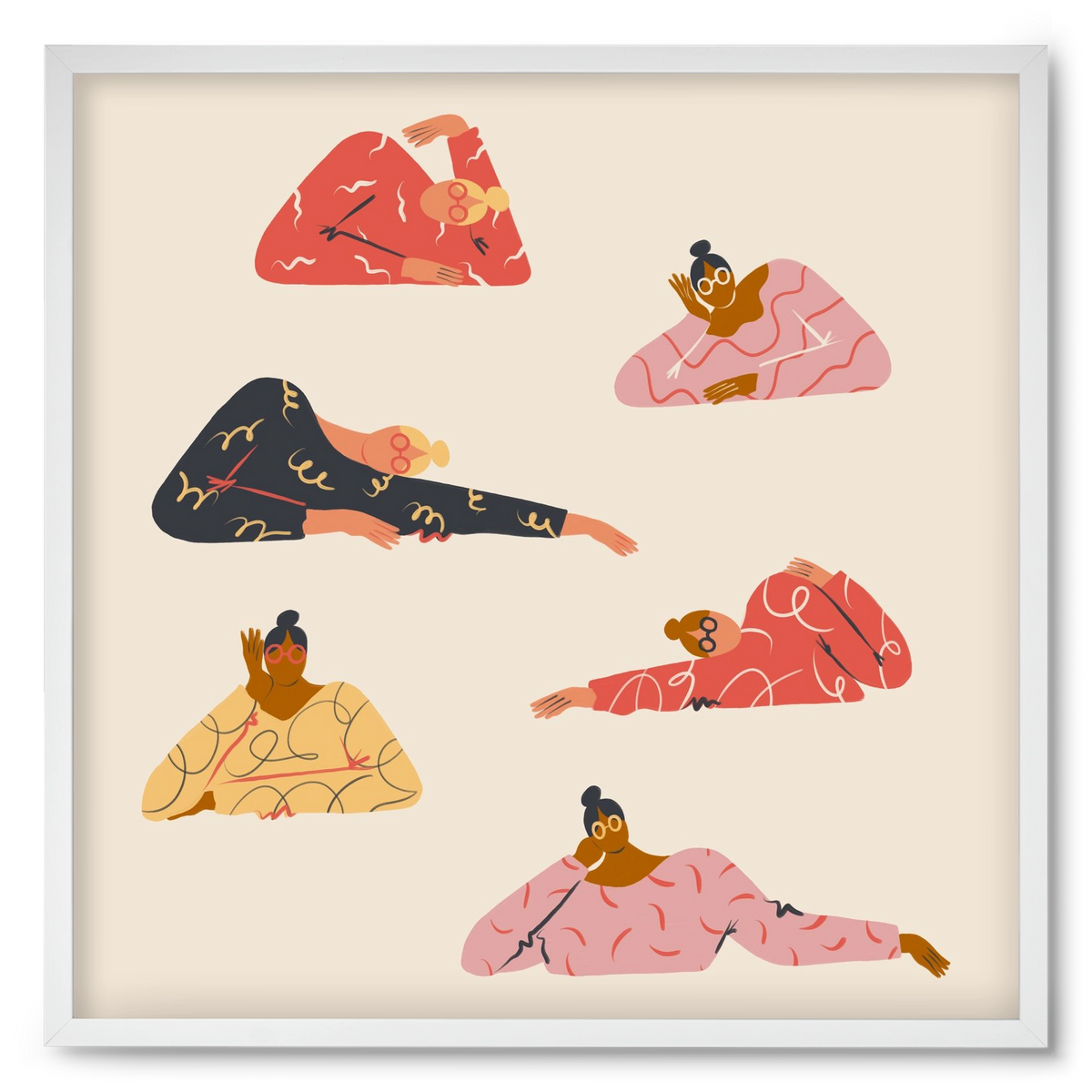 Long meetings, 50x50 cm (50x50 cm), Fehér keret