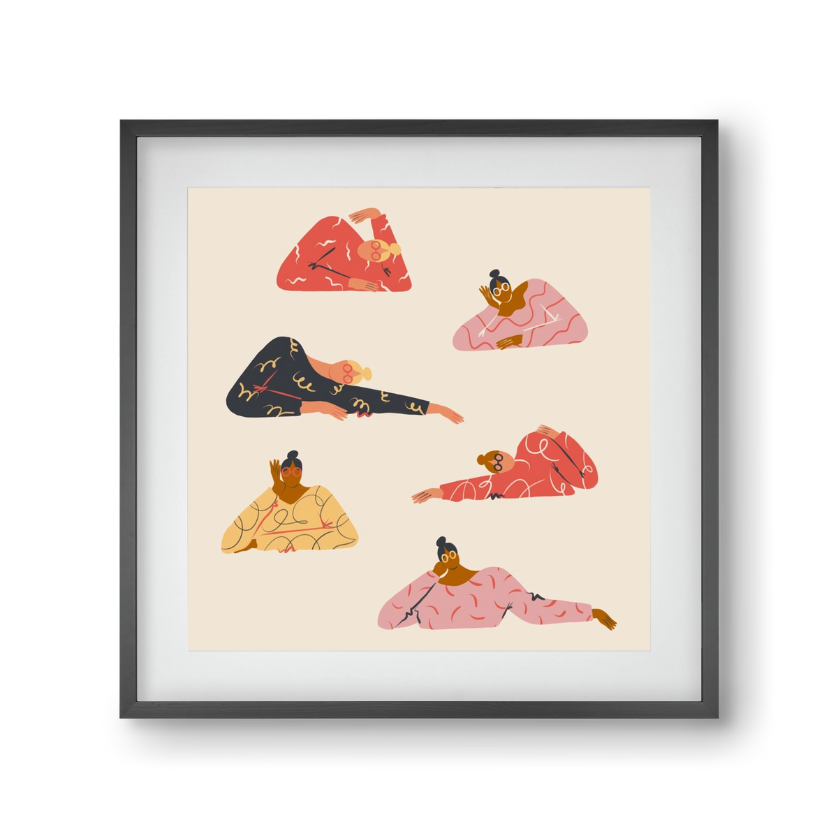 Long meetings, 30x30 cm (20x20 cm), Fekete keret, paszpartuval