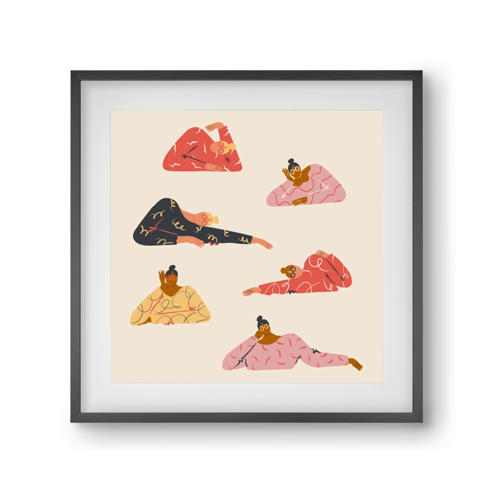 Long meetings, 30x30 cm (20x20 cm), Fekete keret, paszpartuval