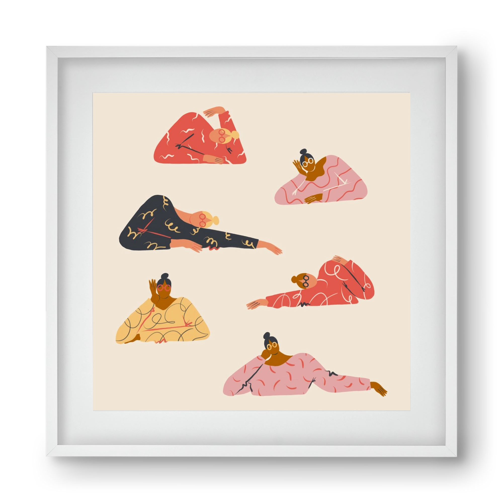 Long meetings, 40x40 cm (30x30 cm), Fehér keret, paszpartuval