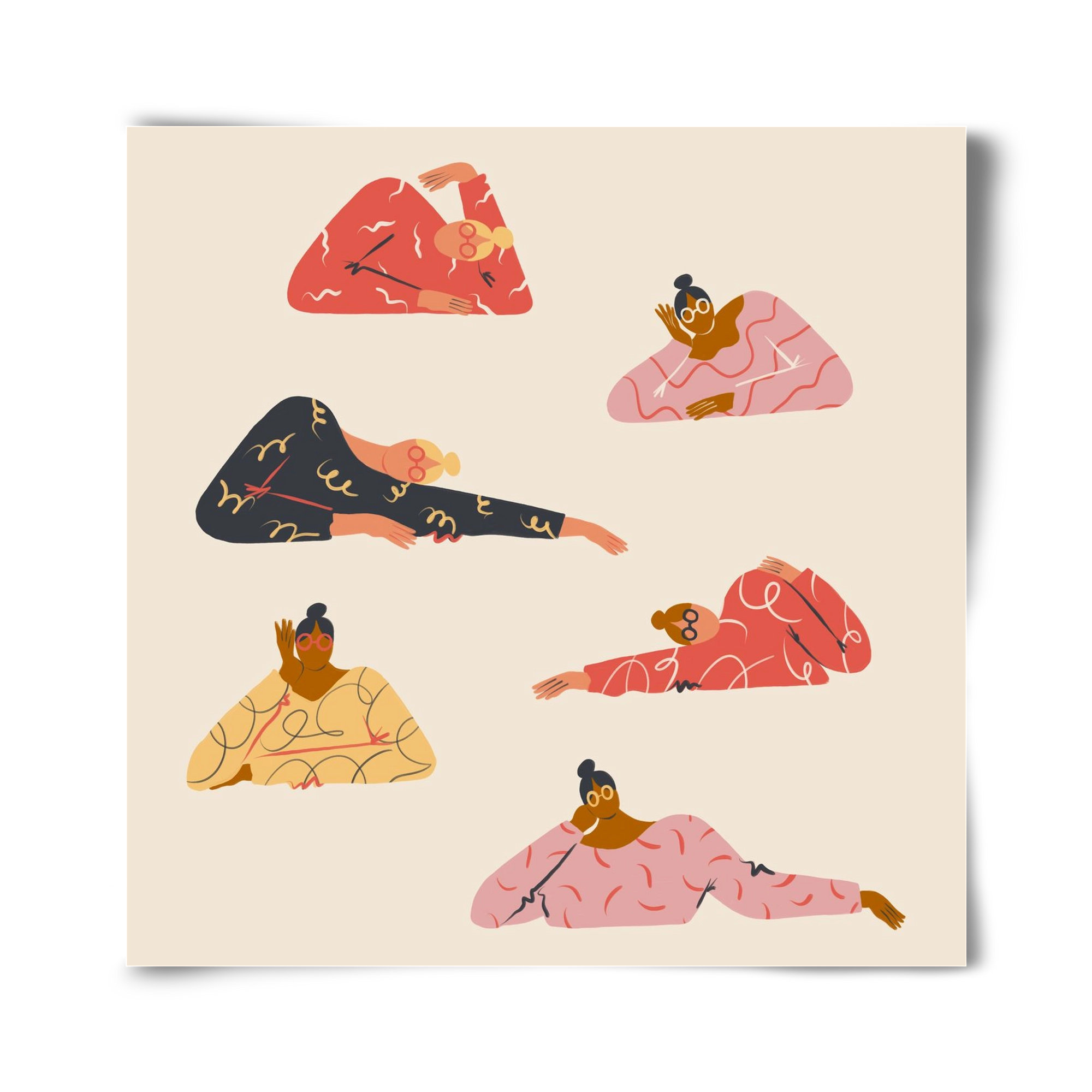 Long meetings, 40x40 cm, Keret nélkül