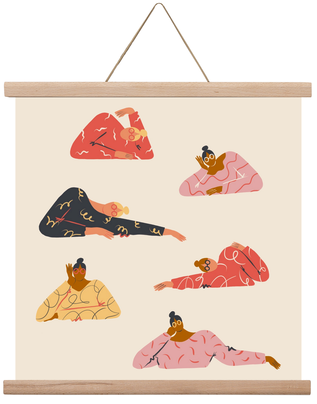 Long meetings, 40x40 cm (40x40 cm), Tölgy akasztó