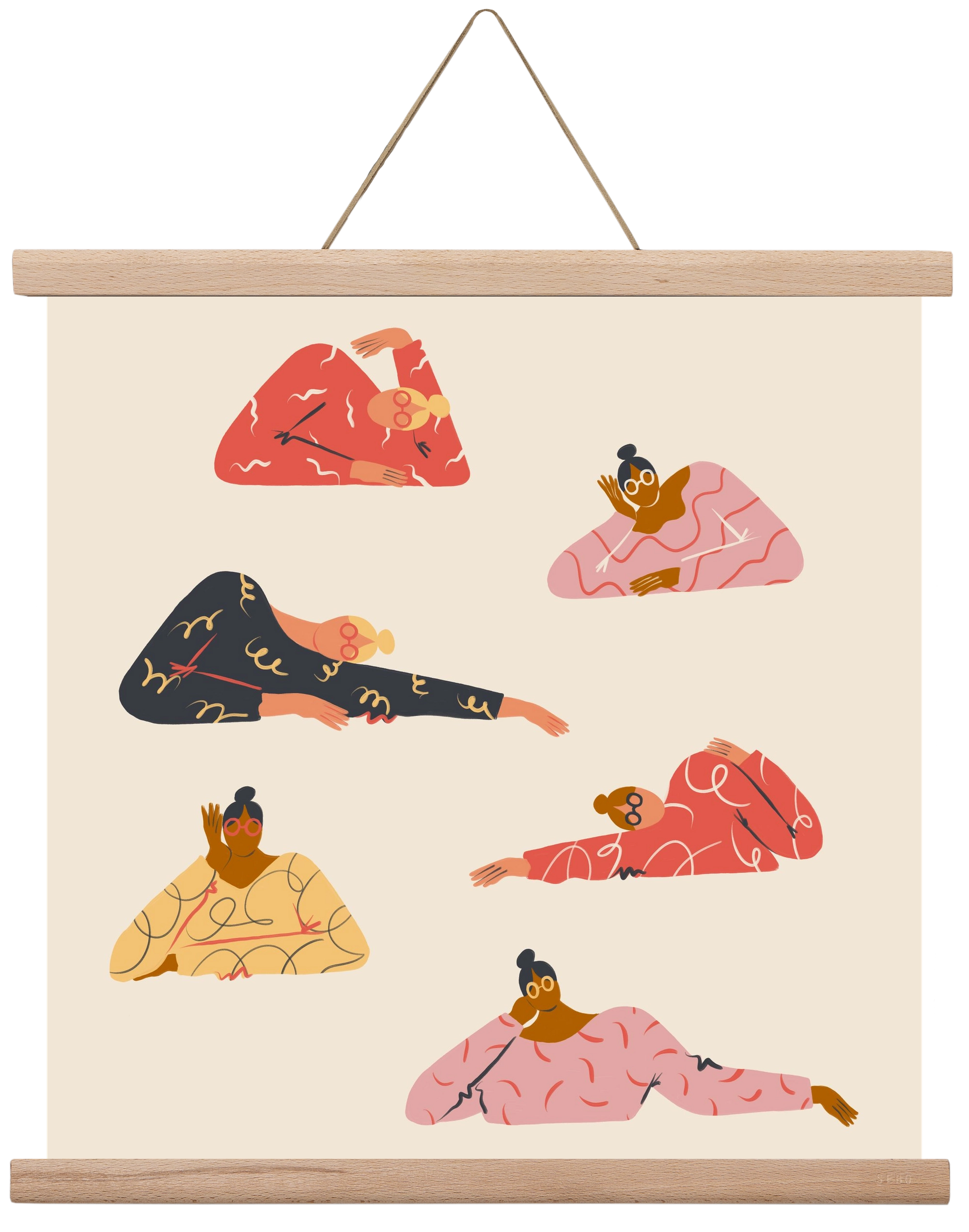 Long meetings, 40x40 cm (40x40 cm), Tölgy akasztó