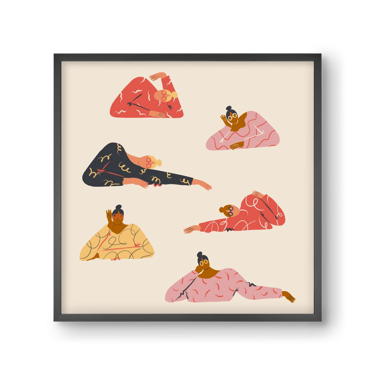 Long meetings, 30x30 cm (30x30 cm), Fekete keret