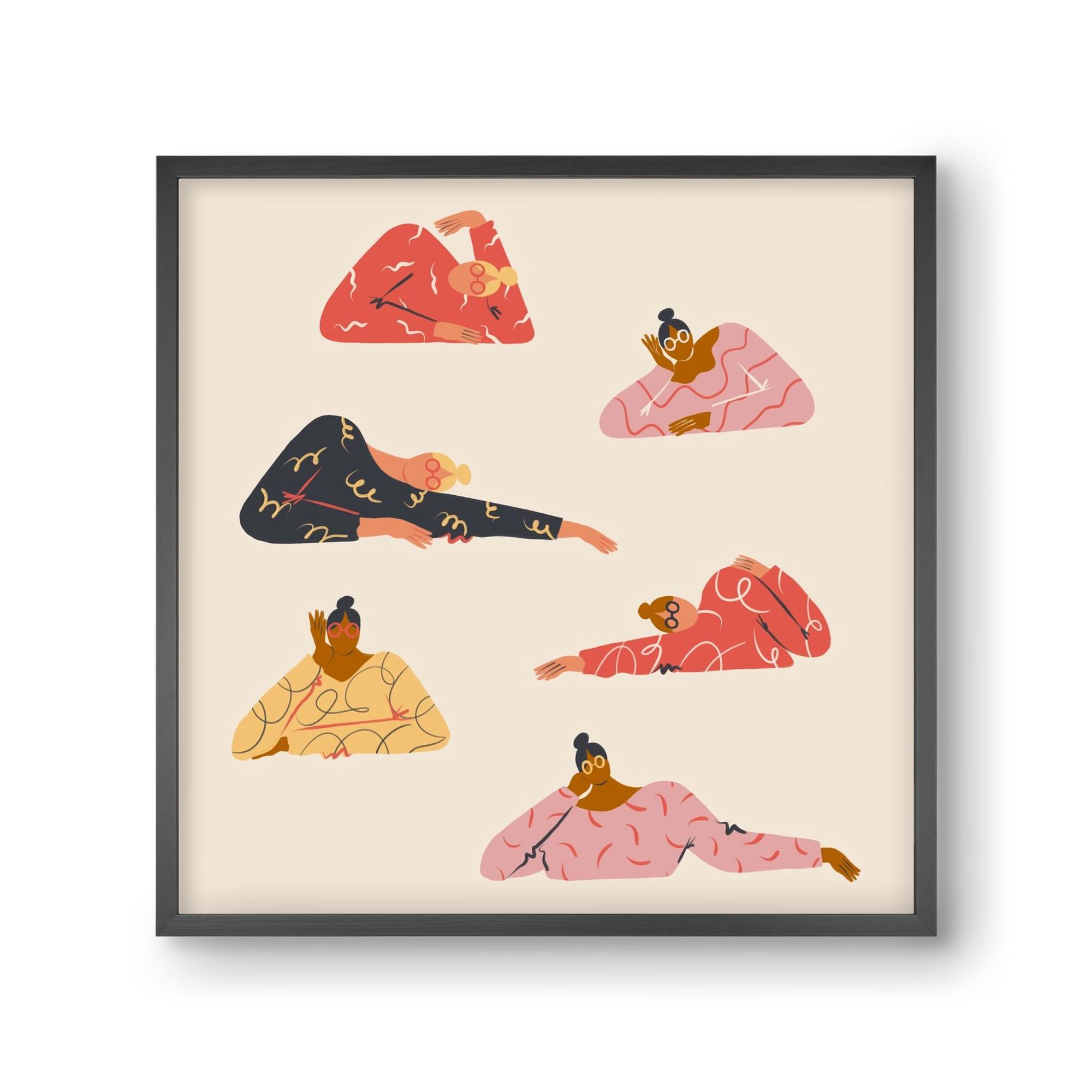 Long meetings, 30x30 cm (30x30 cm), Fekete keret