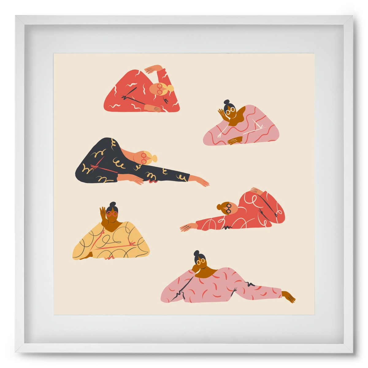 Long meetings, 50x50 cm (40x40 cm), Fehér keret, paszpartuval