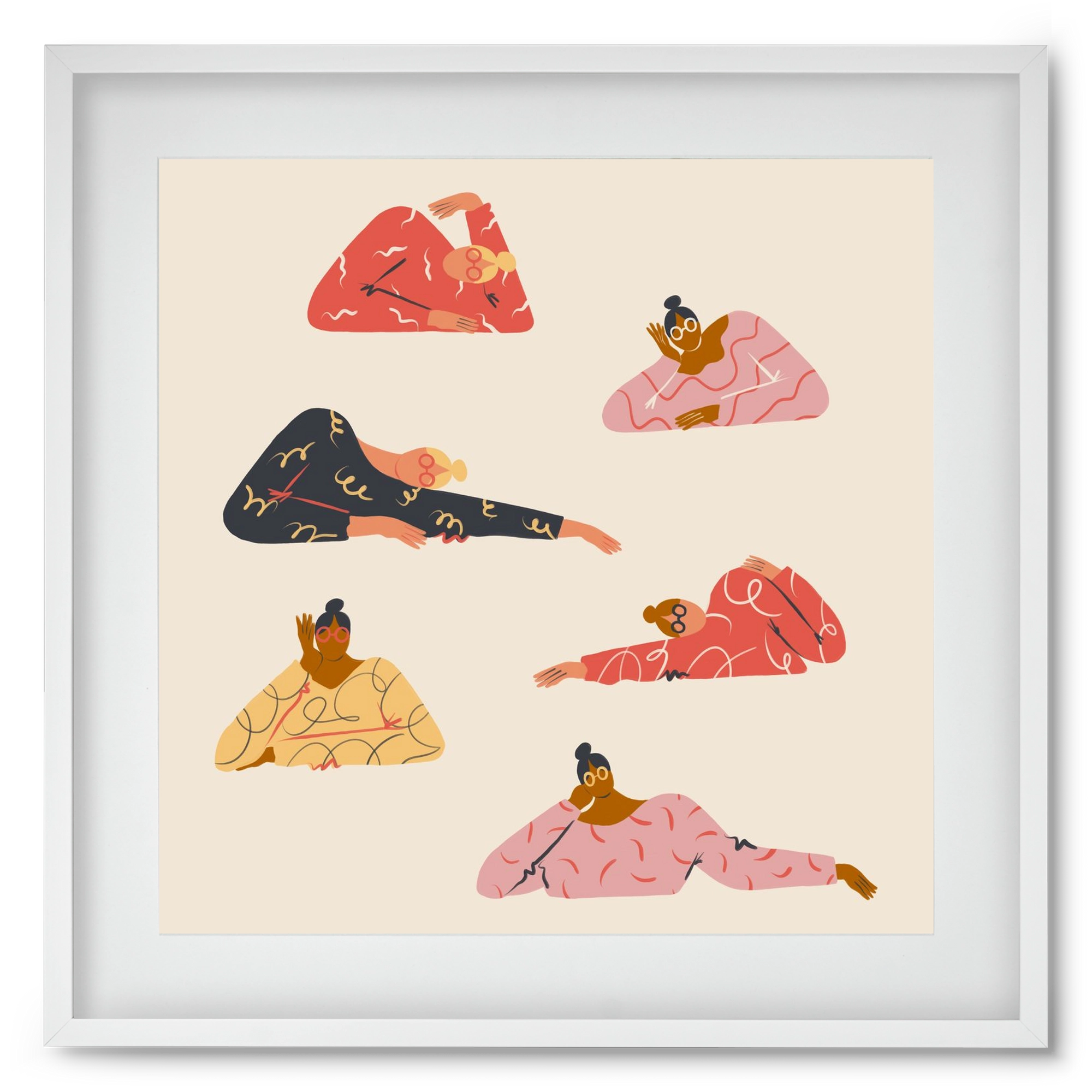 Long meetings, 50x50 cm (40x40 cm), Fehér keret, paszpartuval