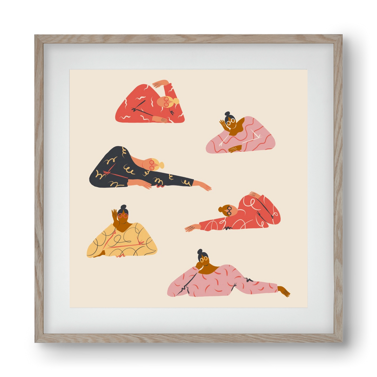 Long meetings, 40x40 cm (30x30 cm), Tölgy keret, paszpartuval