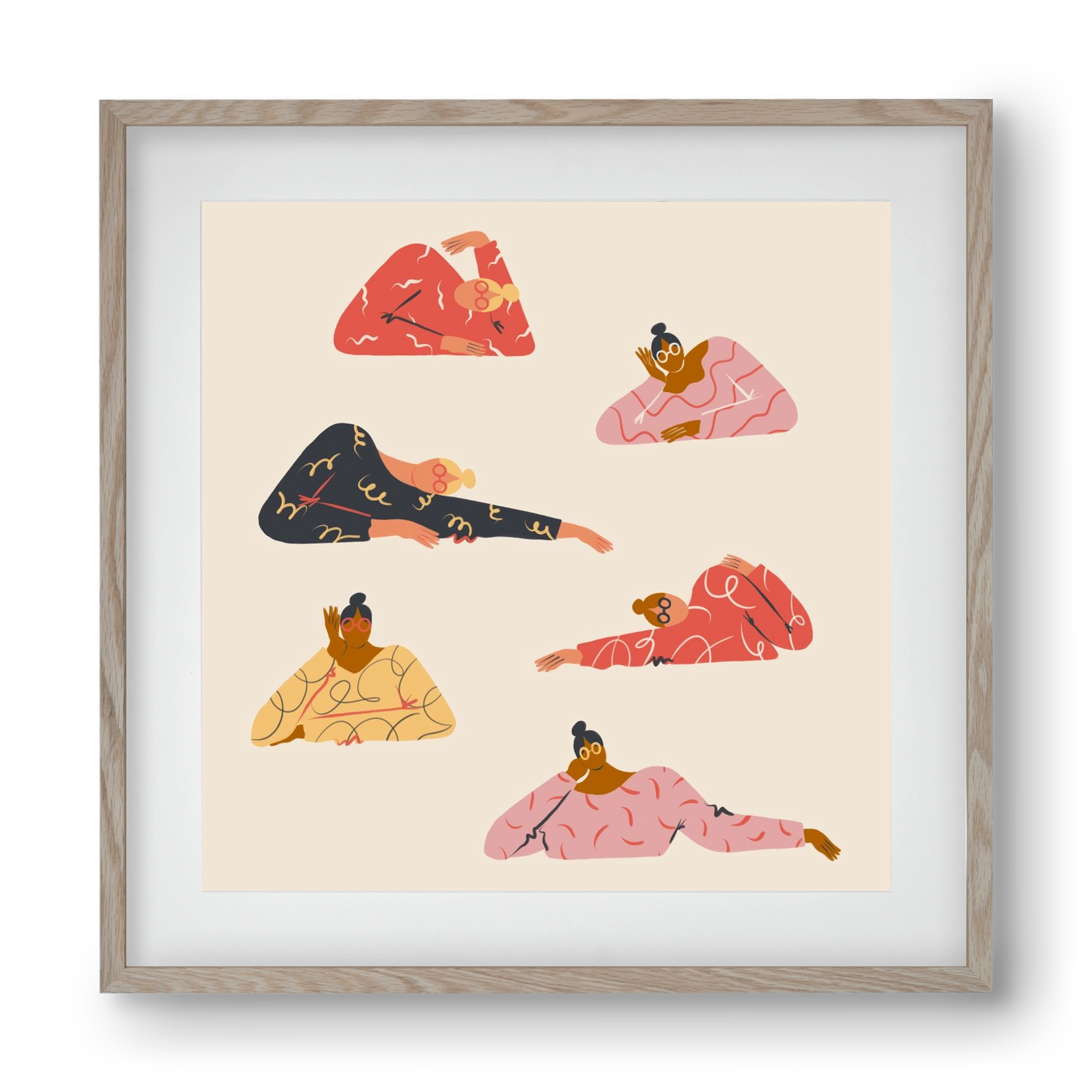 Long meetings, 40x40 cm (30x30 cm), Tölgy keret, paszpartuval