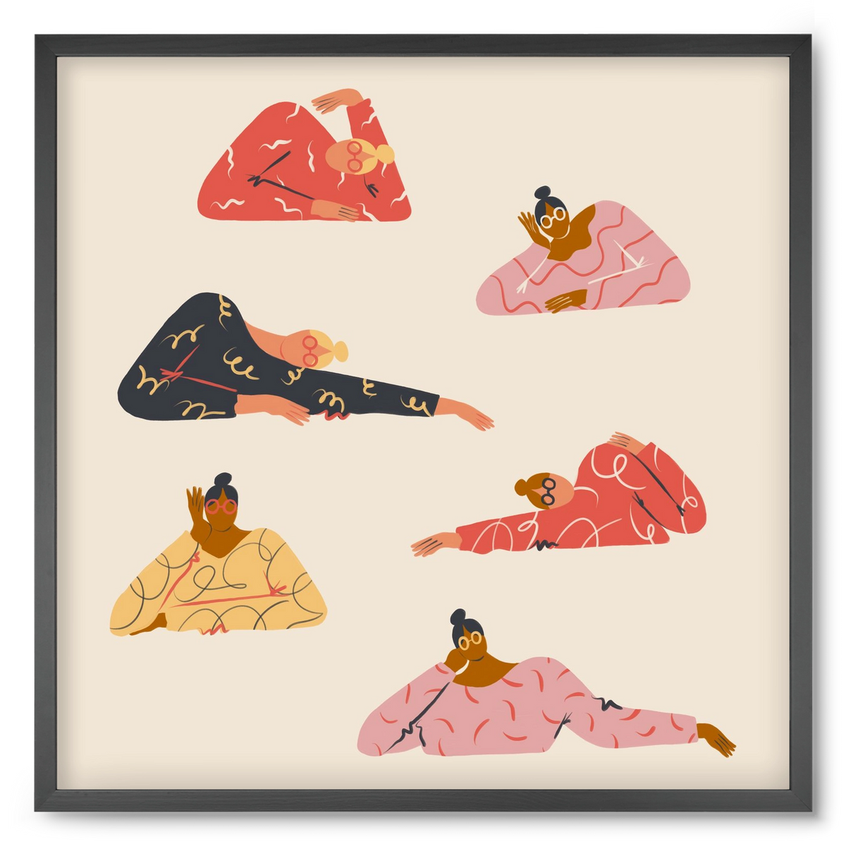 Long meetings, 50x50 cm (50x50 cm), Fekete keret