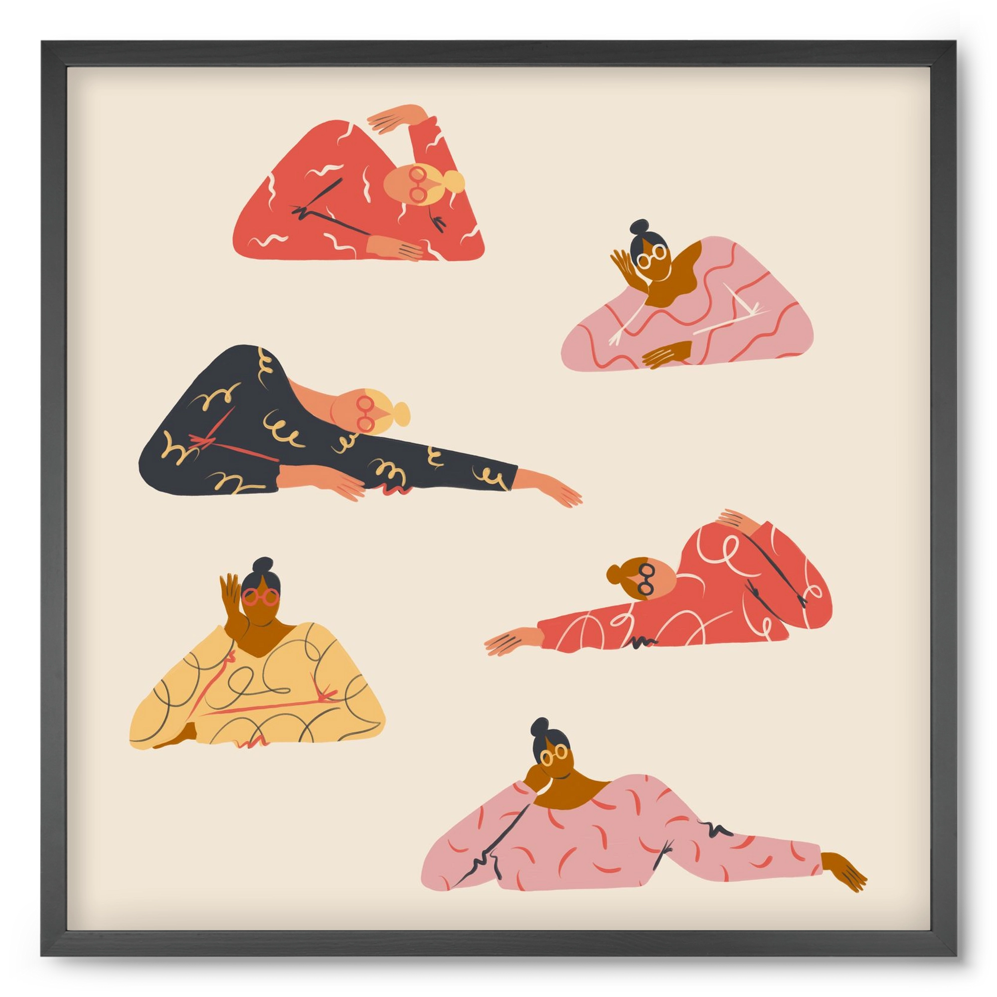 Long meetings, 50x50 cm (50x50 cm), Fekete keret