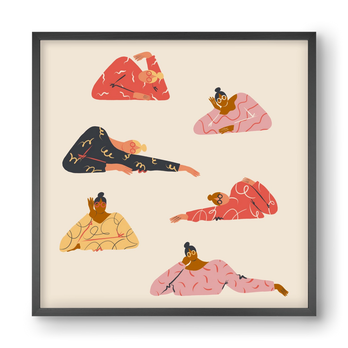 Long meetings, 40x40 cm (40x40 cm), Fekete keret