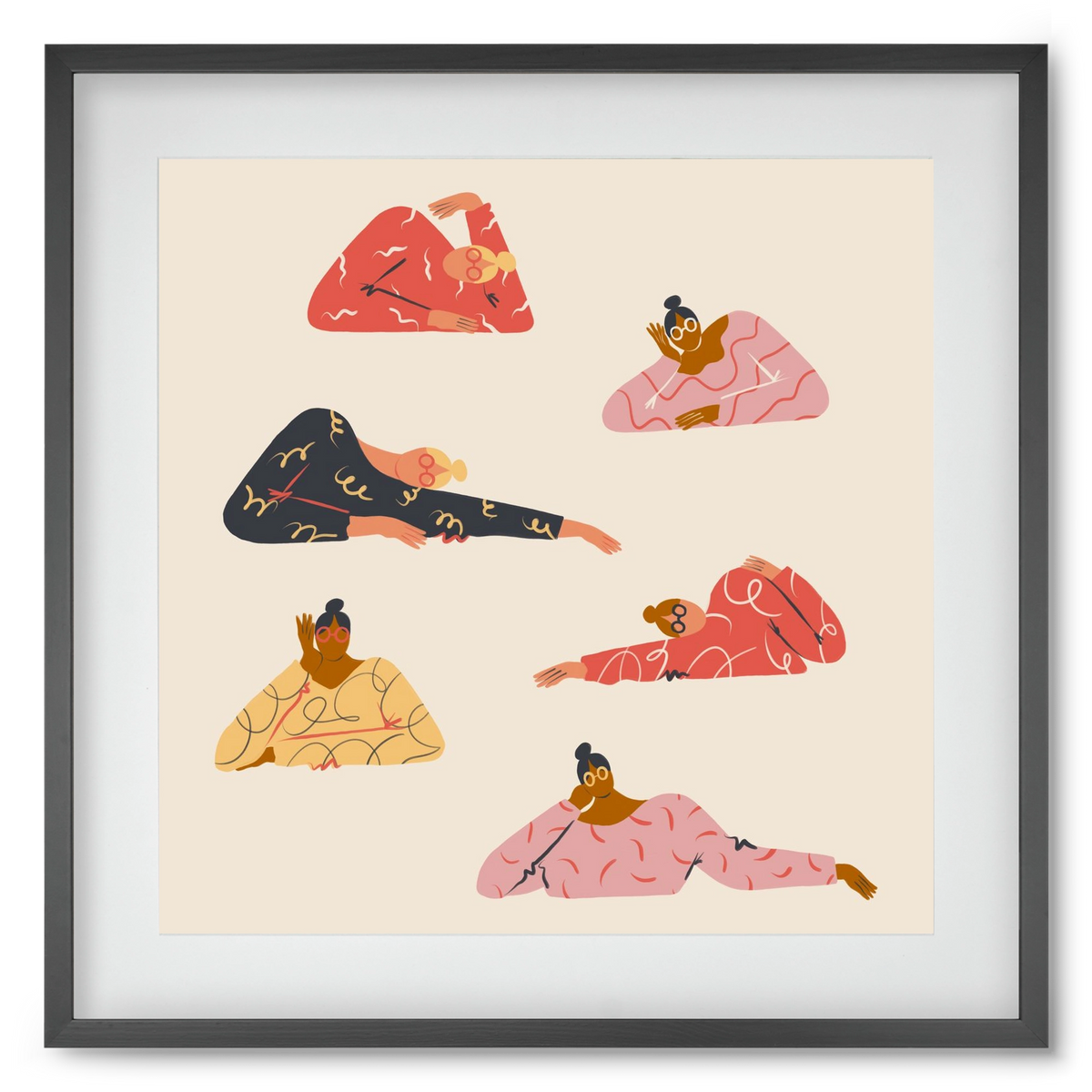 Long meetings, 50x50 cm (40x40 cm), Fekete keret, paszpartuval