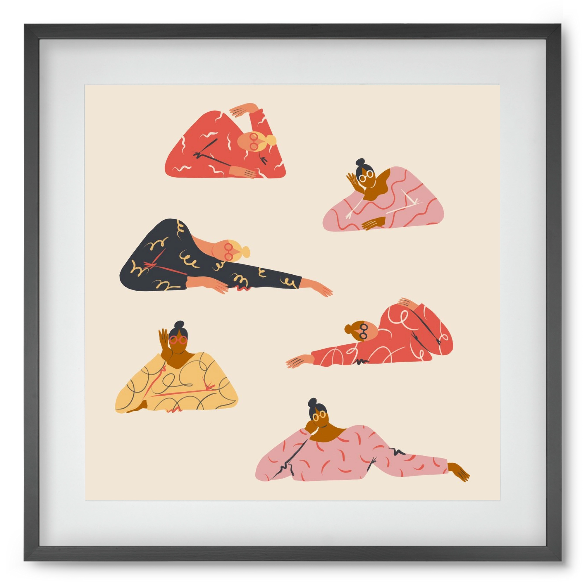 Long meetings, 50x50 cm (40x40 cm), Fekete keret, paszpartuval