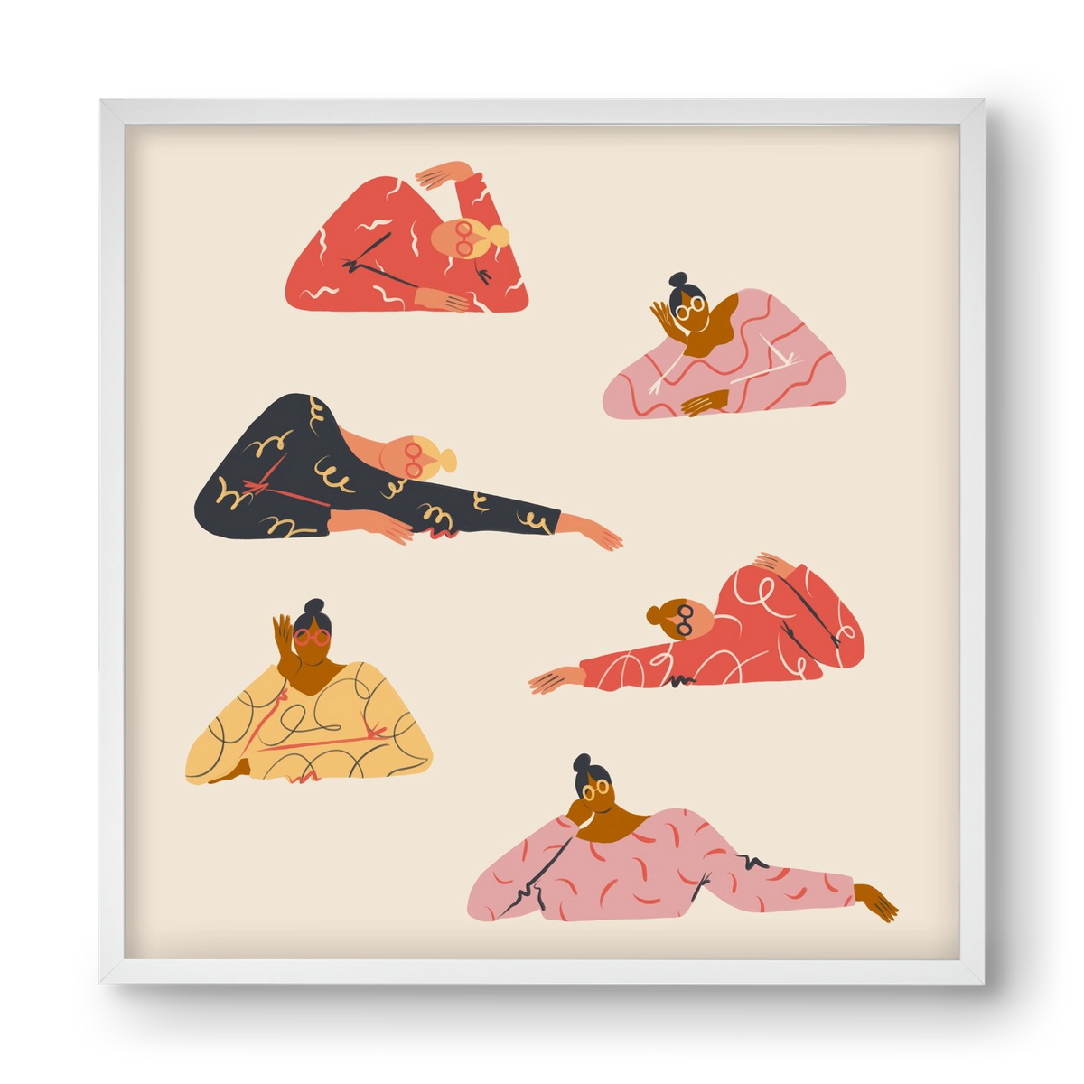 Long meetings, 40x40 cm (40x40 cm), Fehér keret