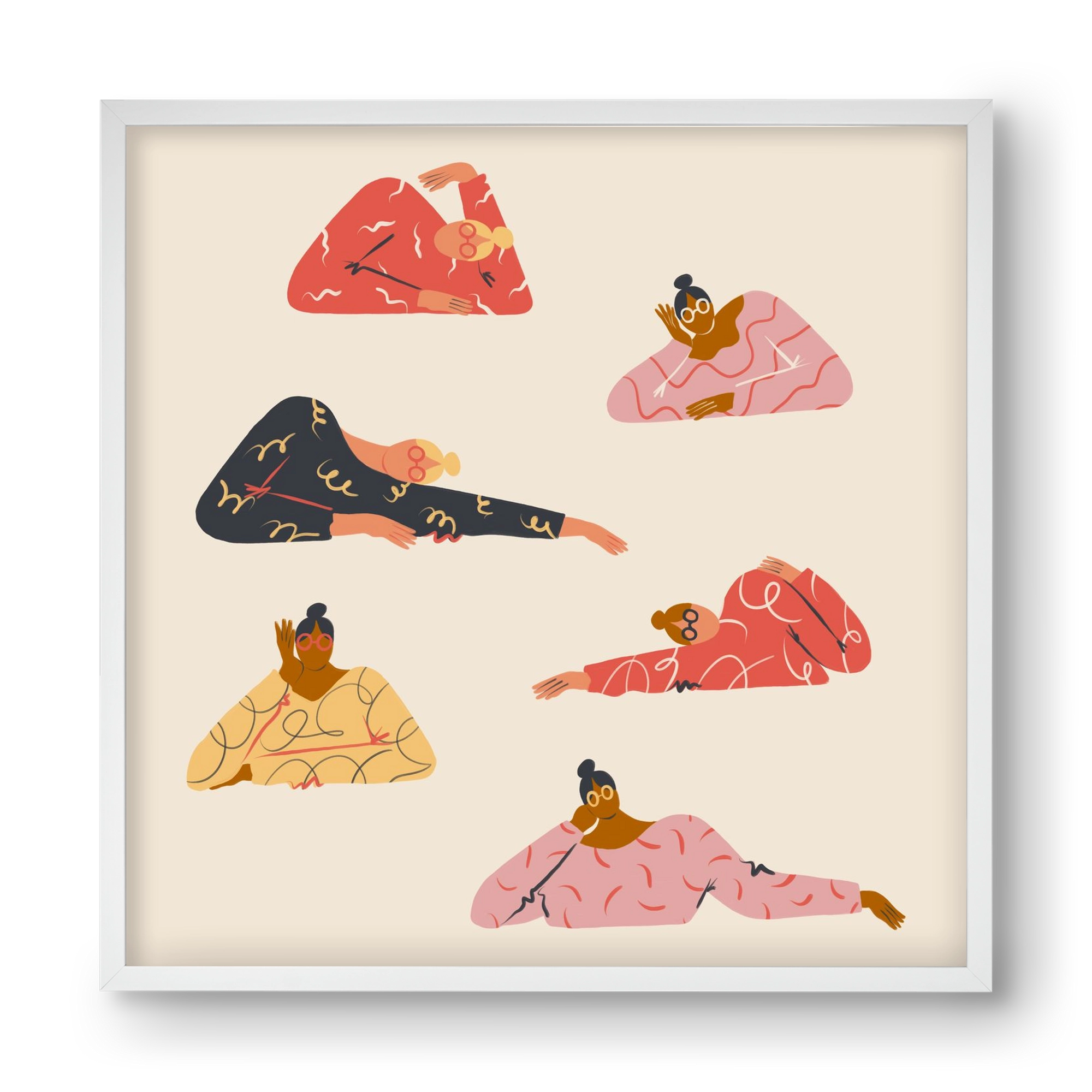 Long meetings, 40x40 cm (40x40 cm), Fehér keret