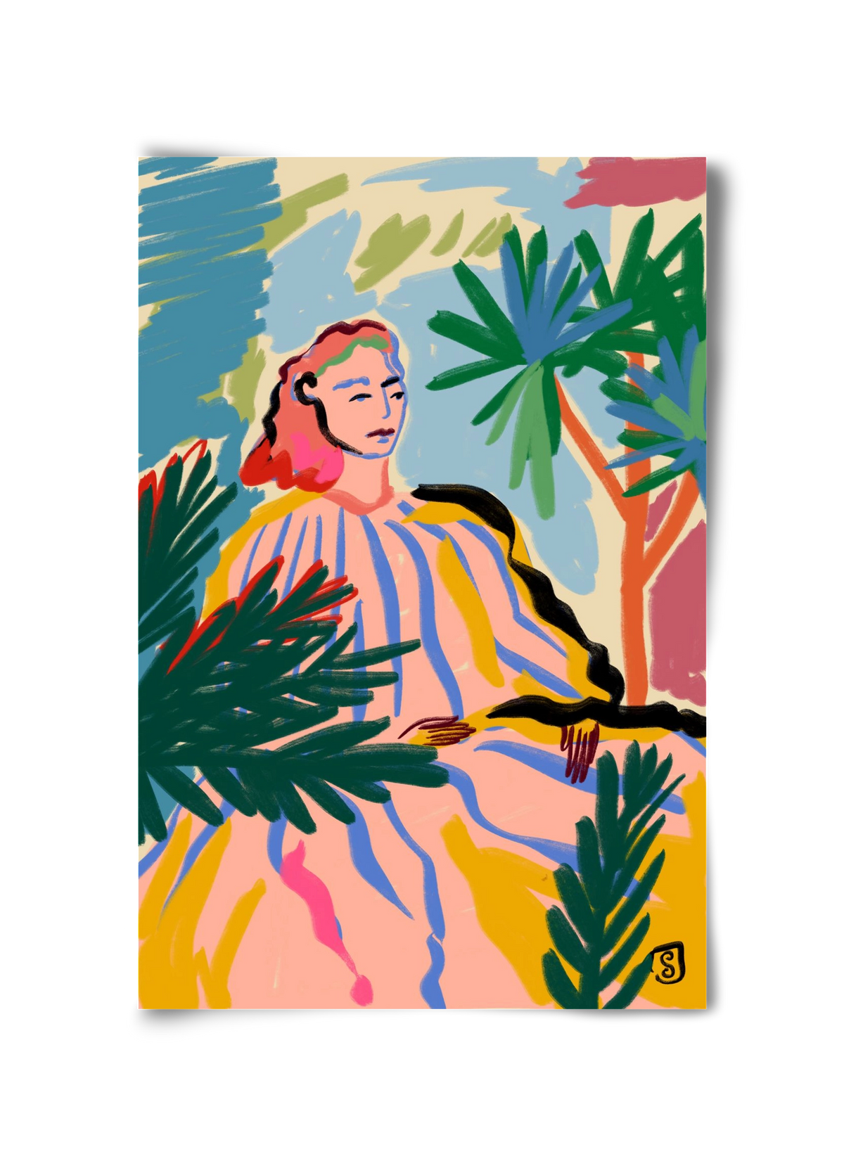 WOMAN IN NATURE, 30x45 cm, Keret nélkül