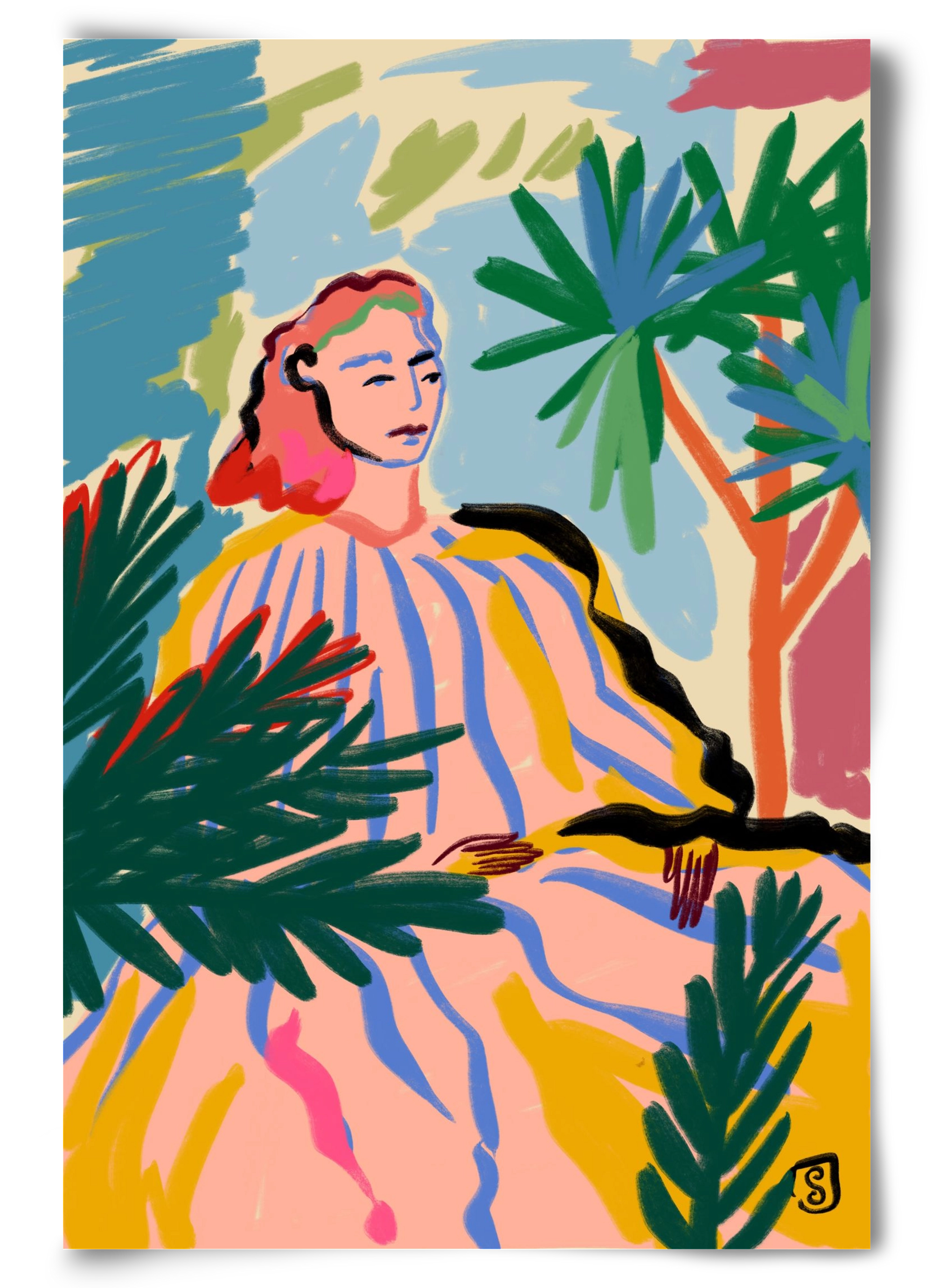 WOMAN IN NATURE, 60x90 cm, Keret nélkül
