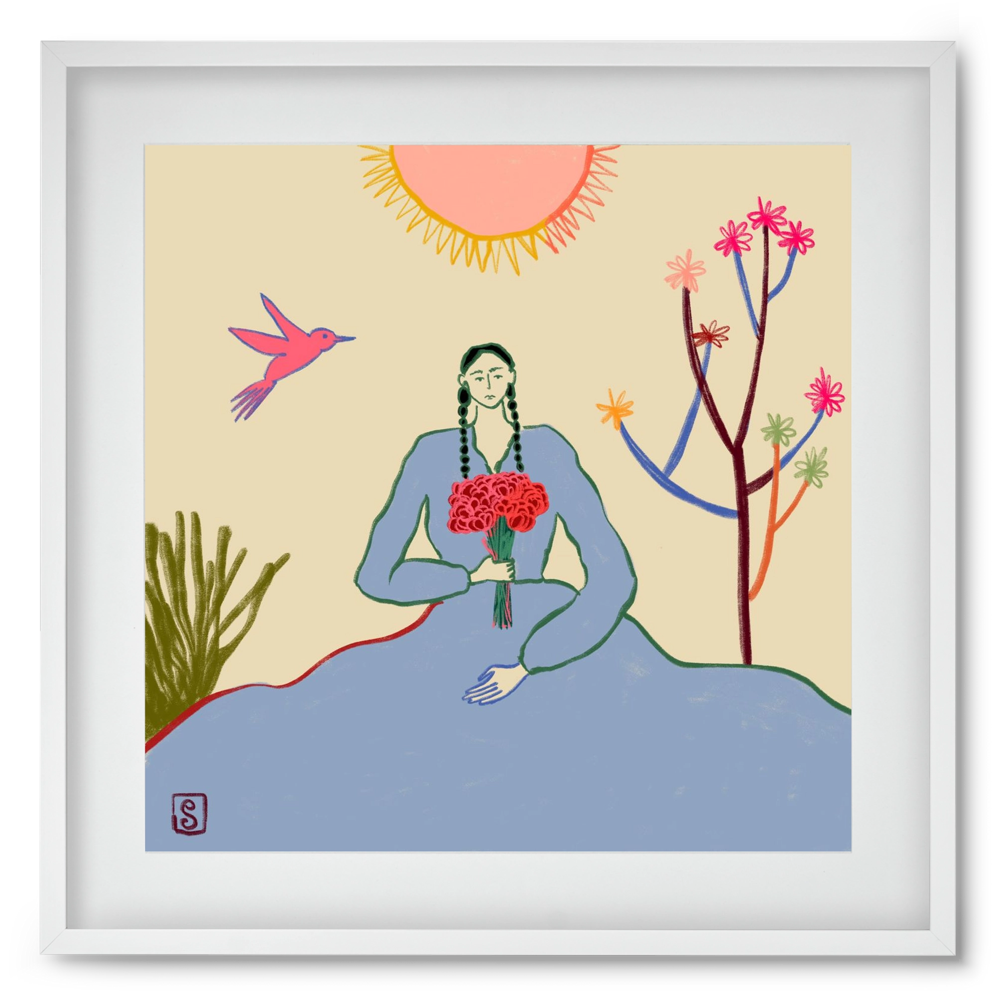 VIRGO, 50x50 cm (40x40 cm), Fehér keret, paszpartuval