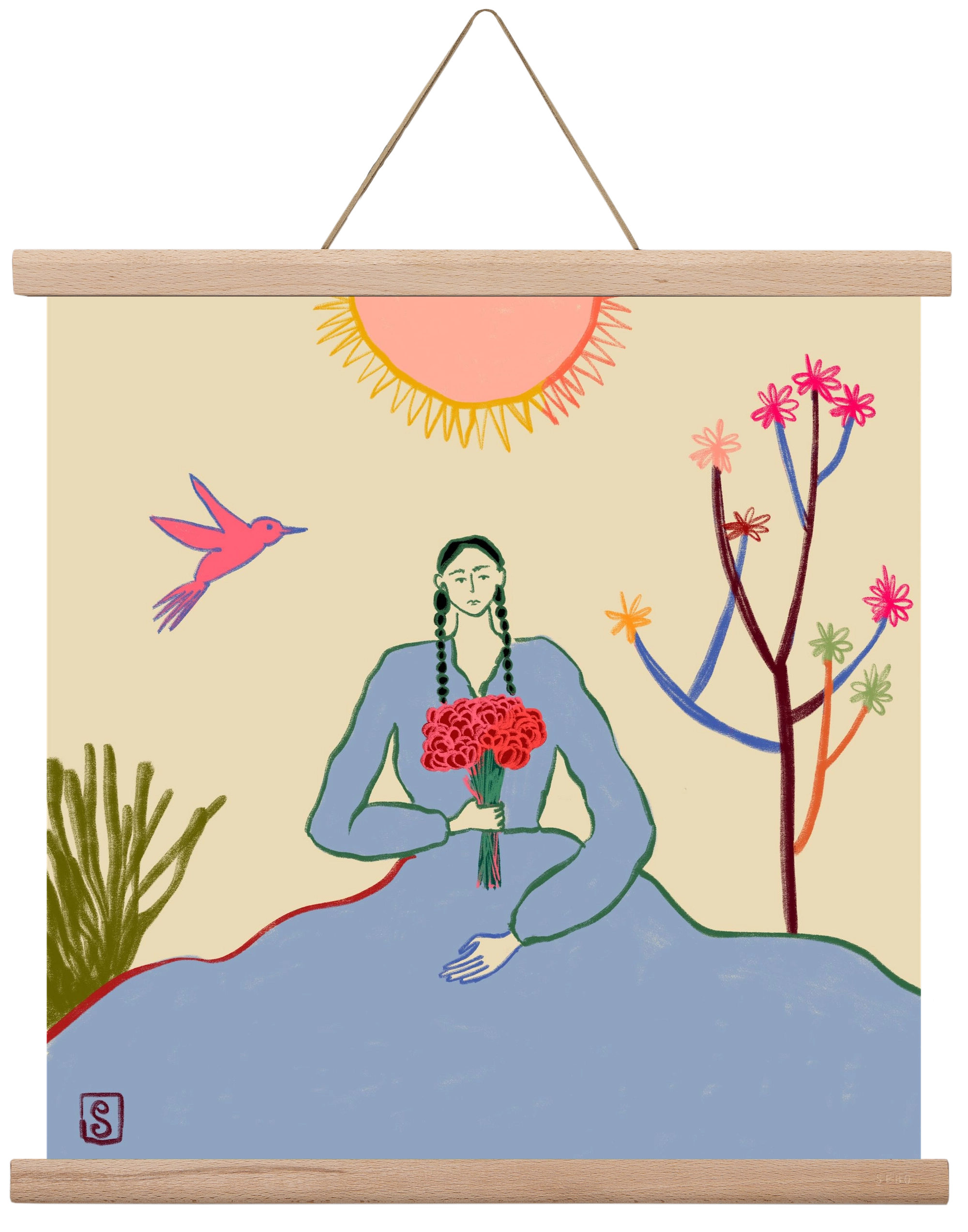 VIRGO, 40x40 cm (40x40 cm), Tölgy akasztó