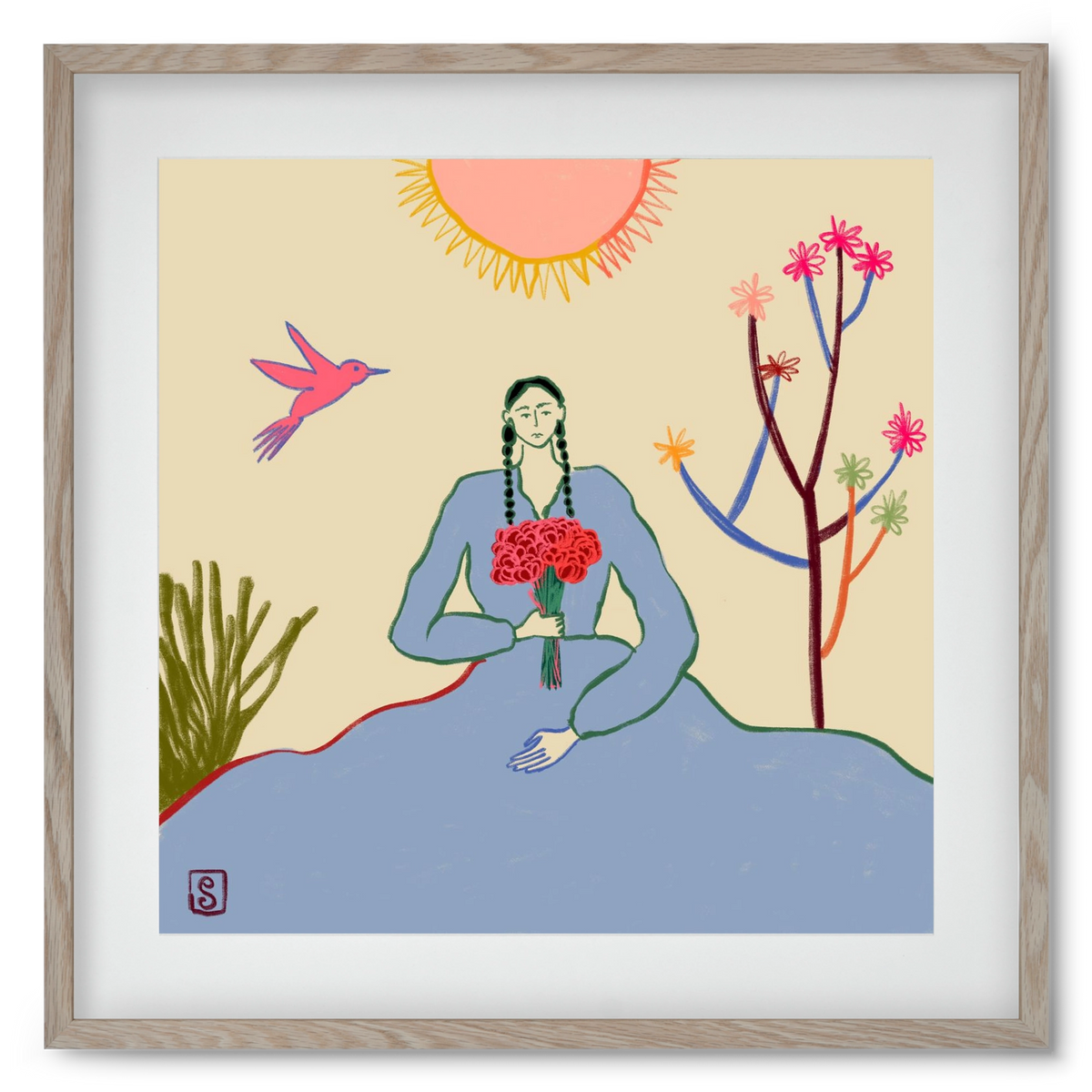 VIRGO, 50x50 cm (40x40 cm), Tölgy keret, paszpartuval