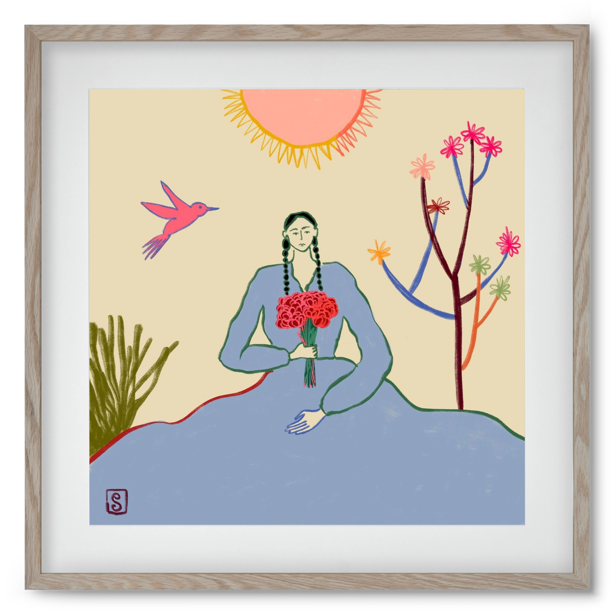 VIRGO, 50x50 cm (40x40 cm), Tölgy keret, paszpartuval