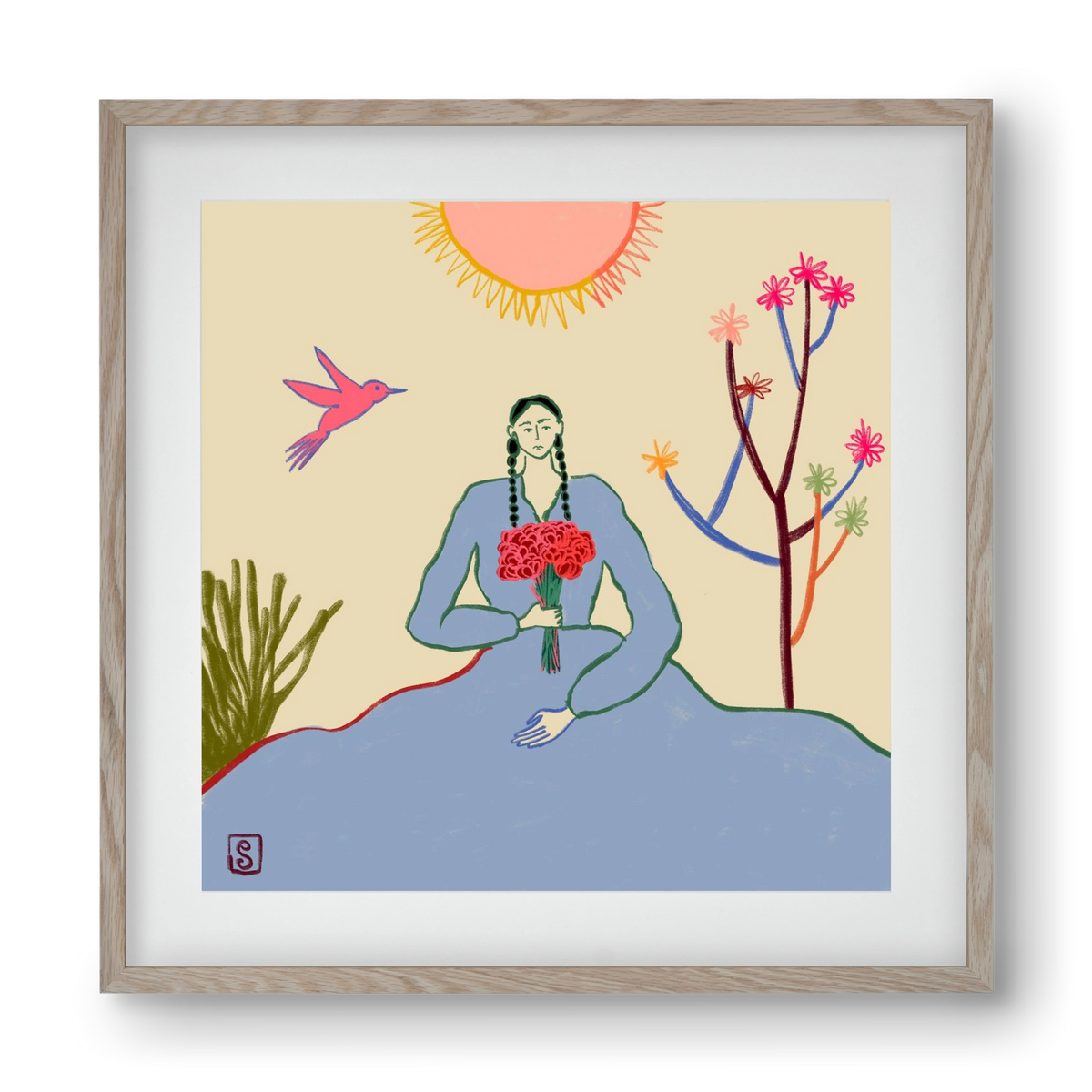 VIRGO, 40x40 cm (30x30 cm), Tölgy keret, paszpartuval