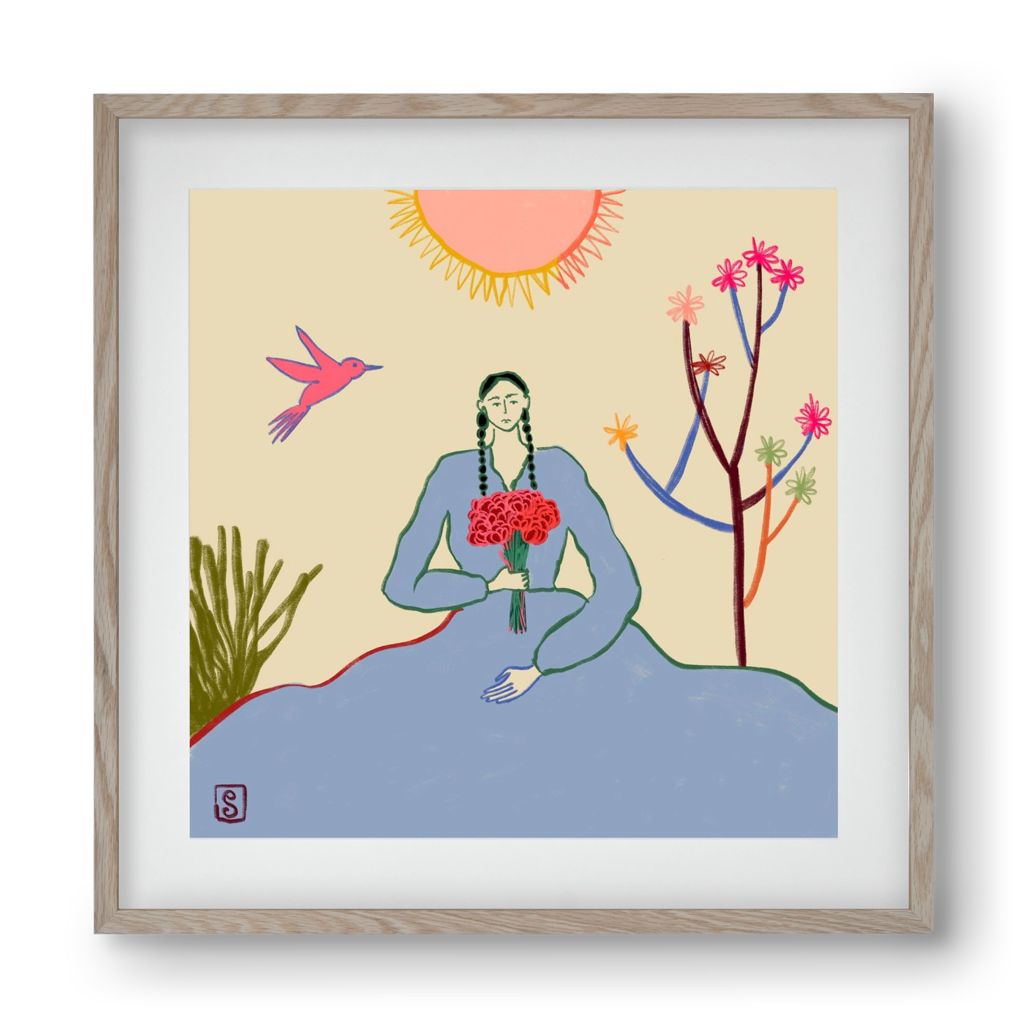 VIRGO, 40x40 cm (30x30 cm), Tölgy keret, paszpartuval