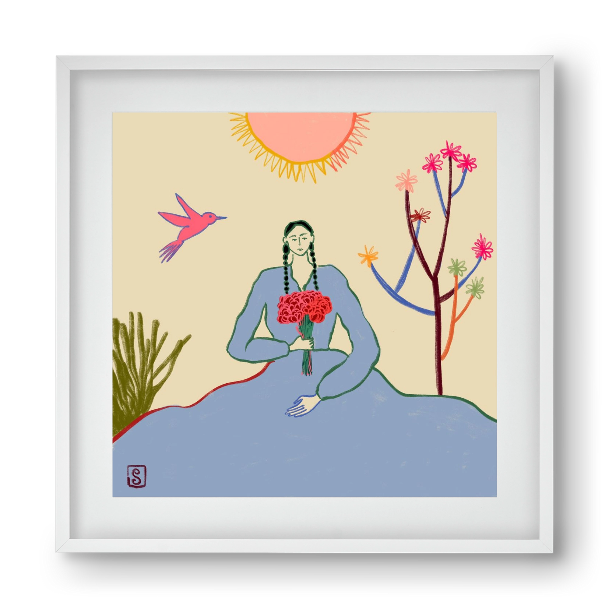 VIRGO, 40x40 cm (30x30 cm), Fehér keret, paszpartuval