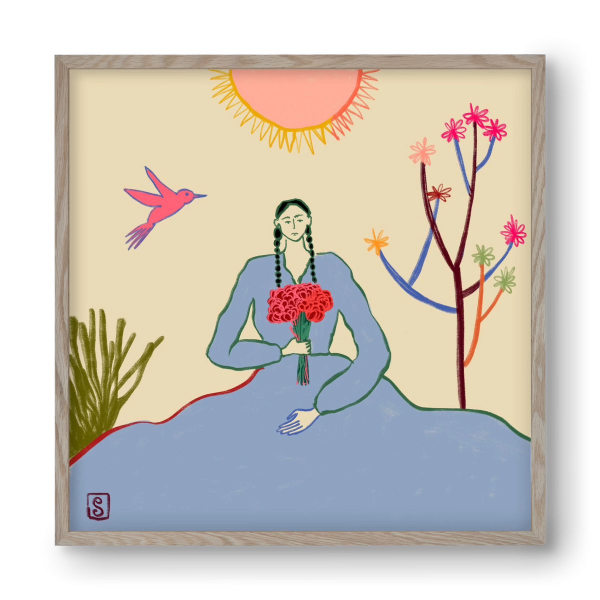 VIRGO, 40x40 cm (40x40 cm), Tölgy keret