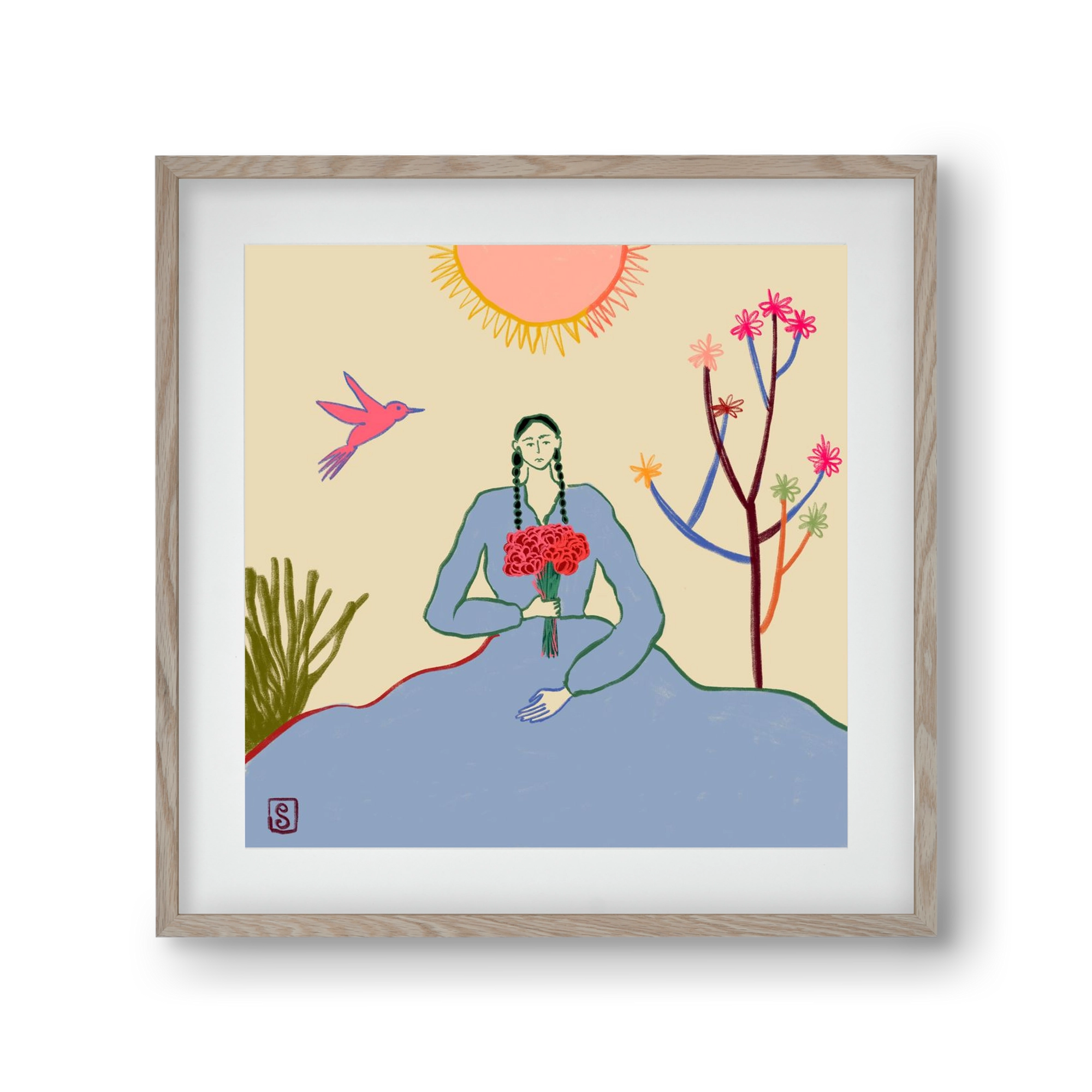 VIRGO, 30x30 cm (20x20 cm), Tölgy keret, paszpartuval