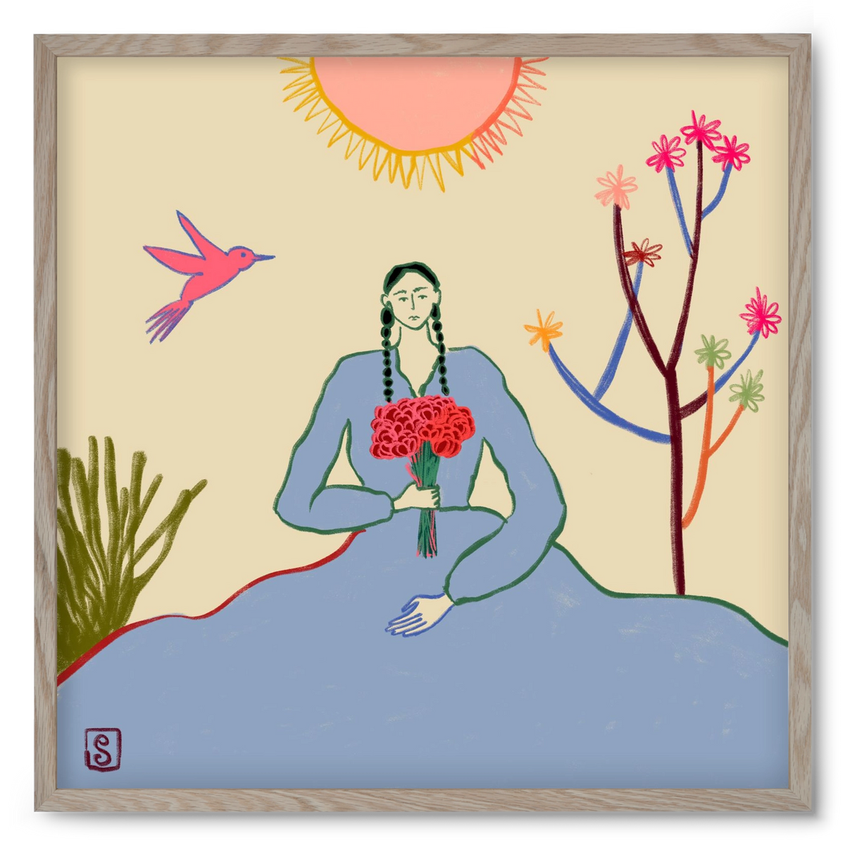 VIRGO, 50x50 cm (50x50 cm), Tölgy keret