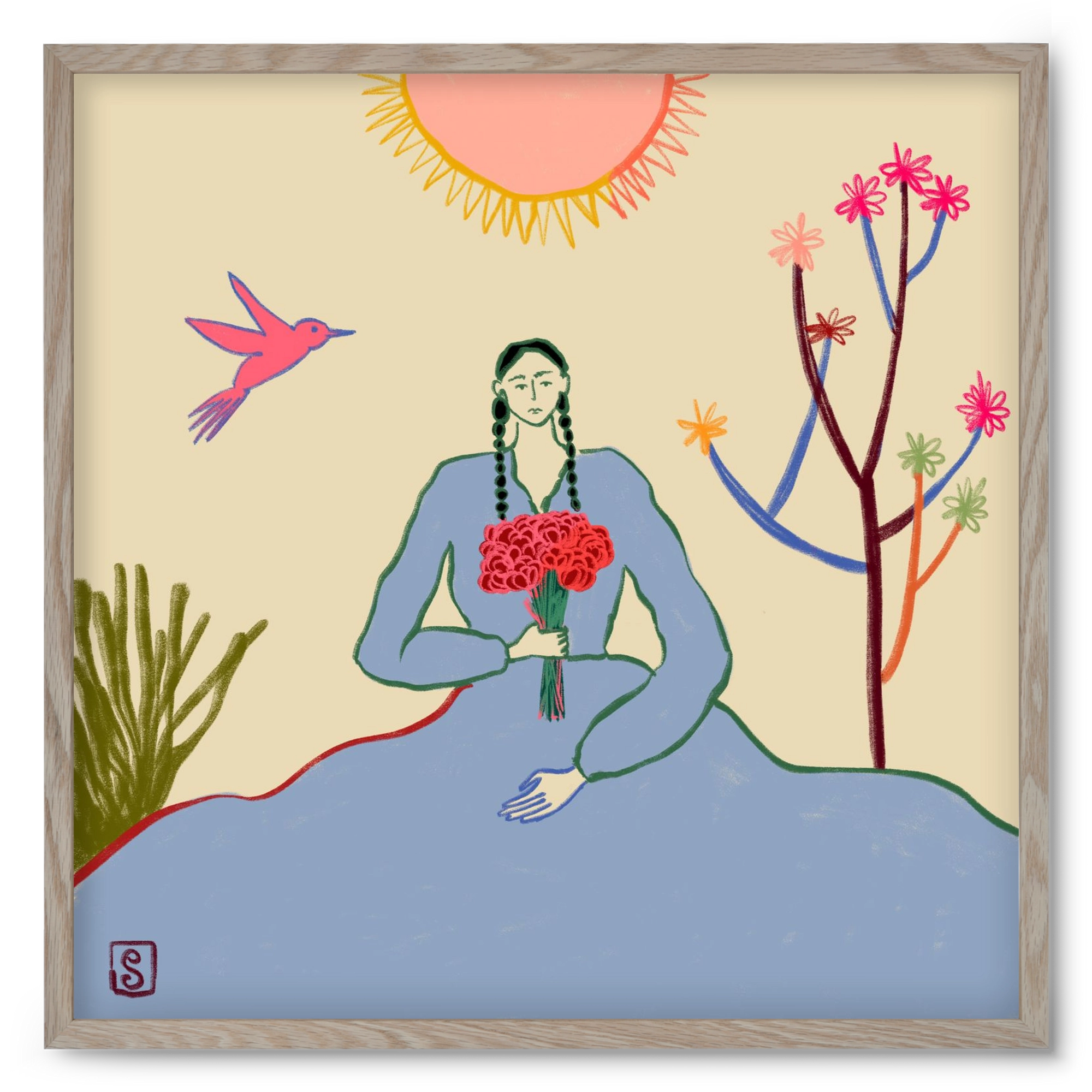 VIRGO, 50x50 cm (50x50 cm), Tölgy keret