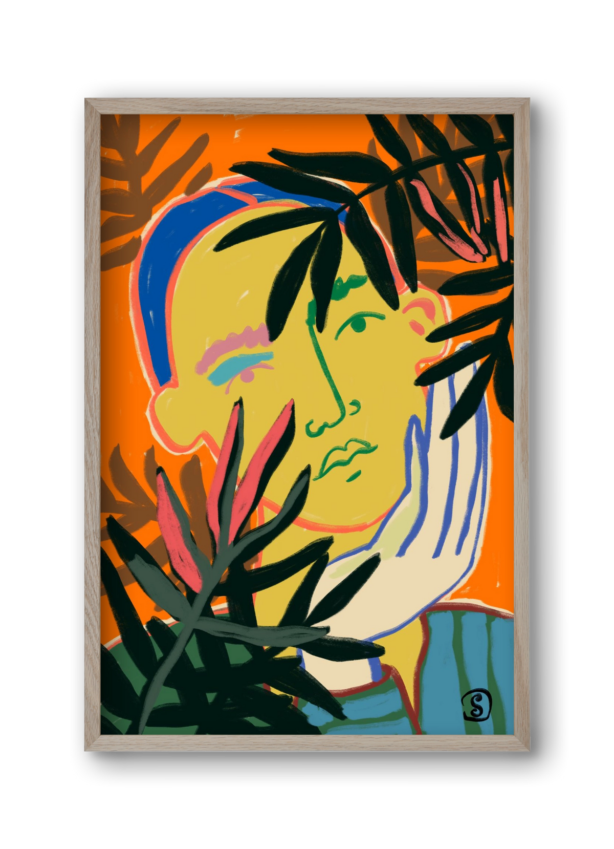 THINKING OF FALL, 30x45 cm (30x45 cm), Tölgy keret