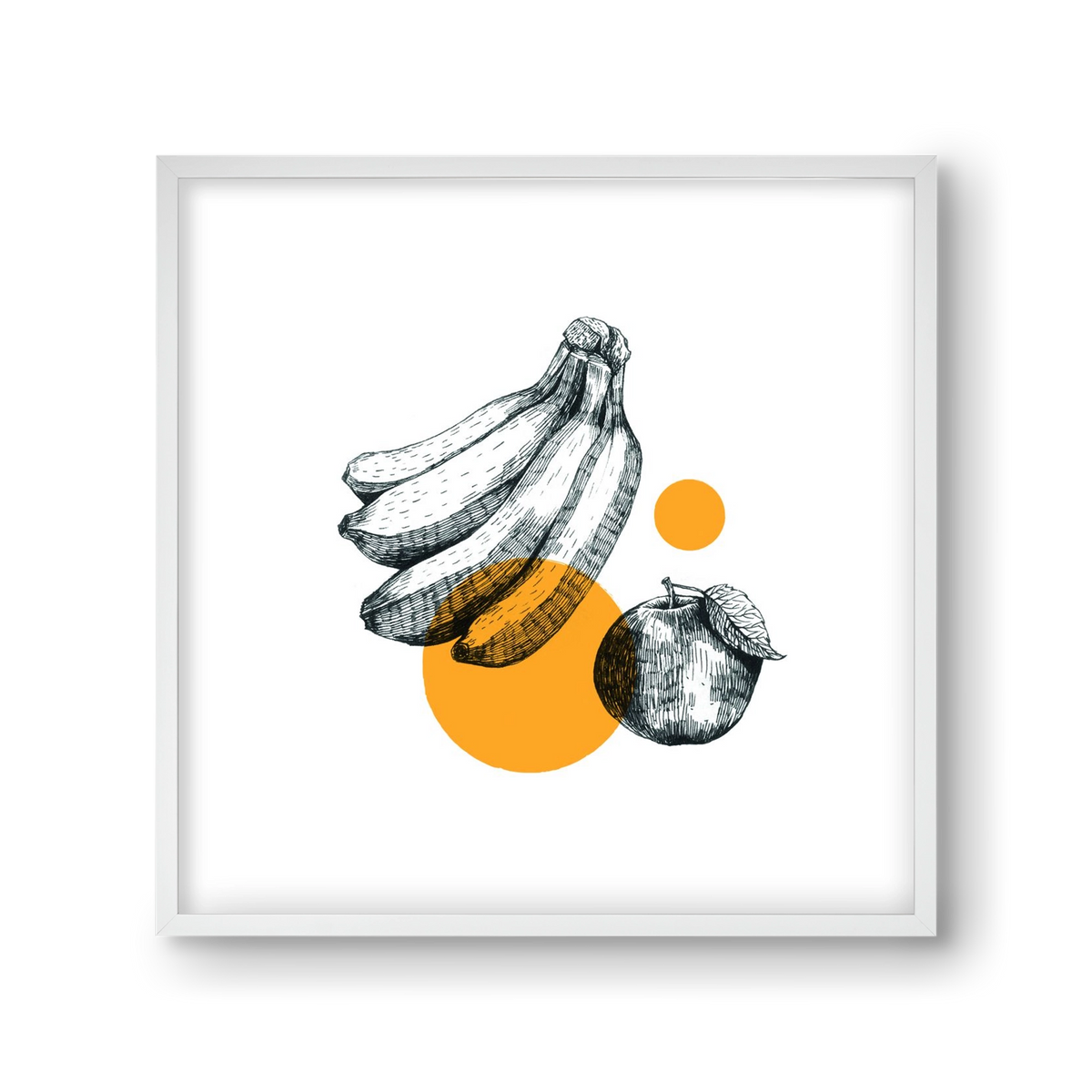 Fruits , 30x30 cm (30x30 cm), Fehér keret
