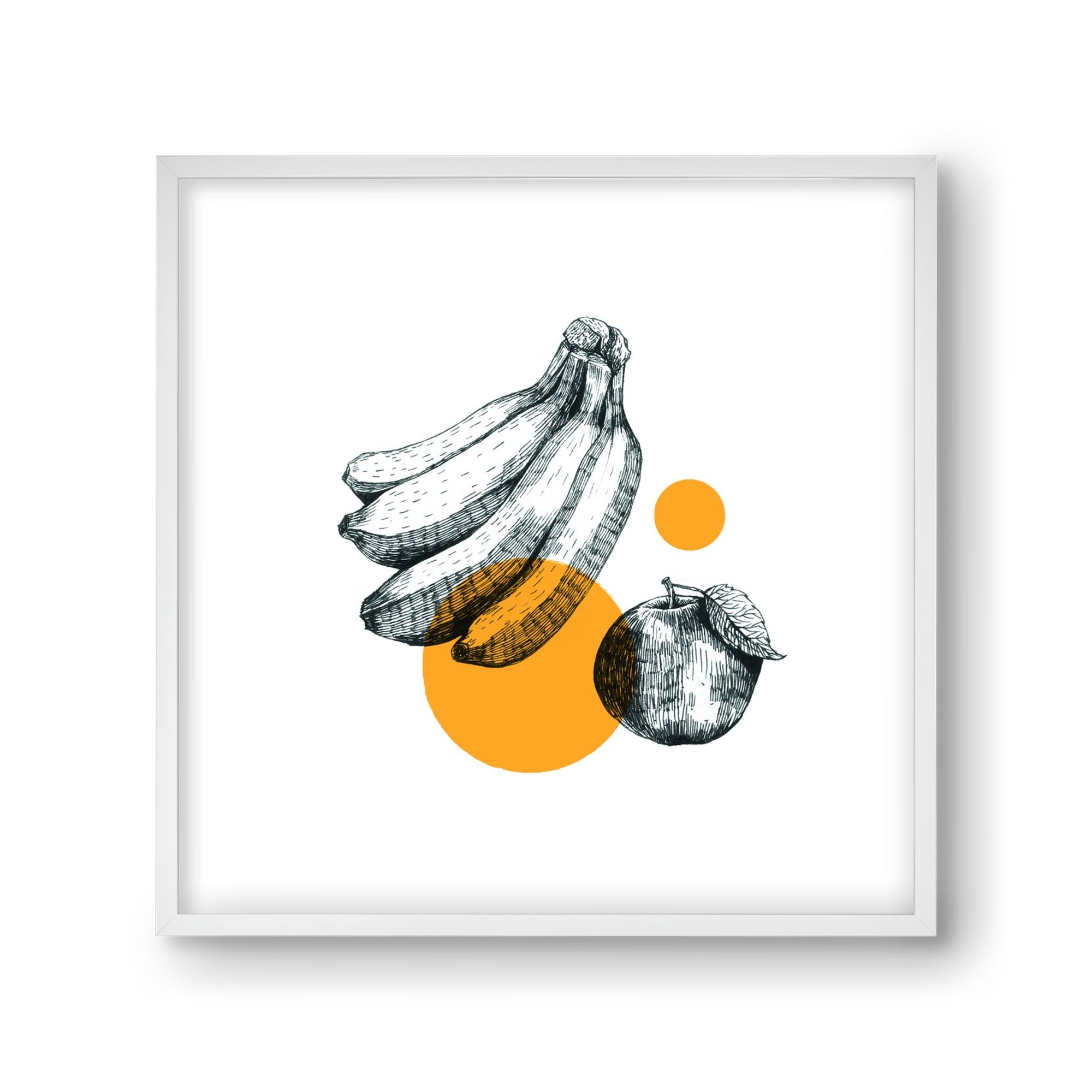 Fruits , 30x30 cm (30x30 cm), Fehér keret