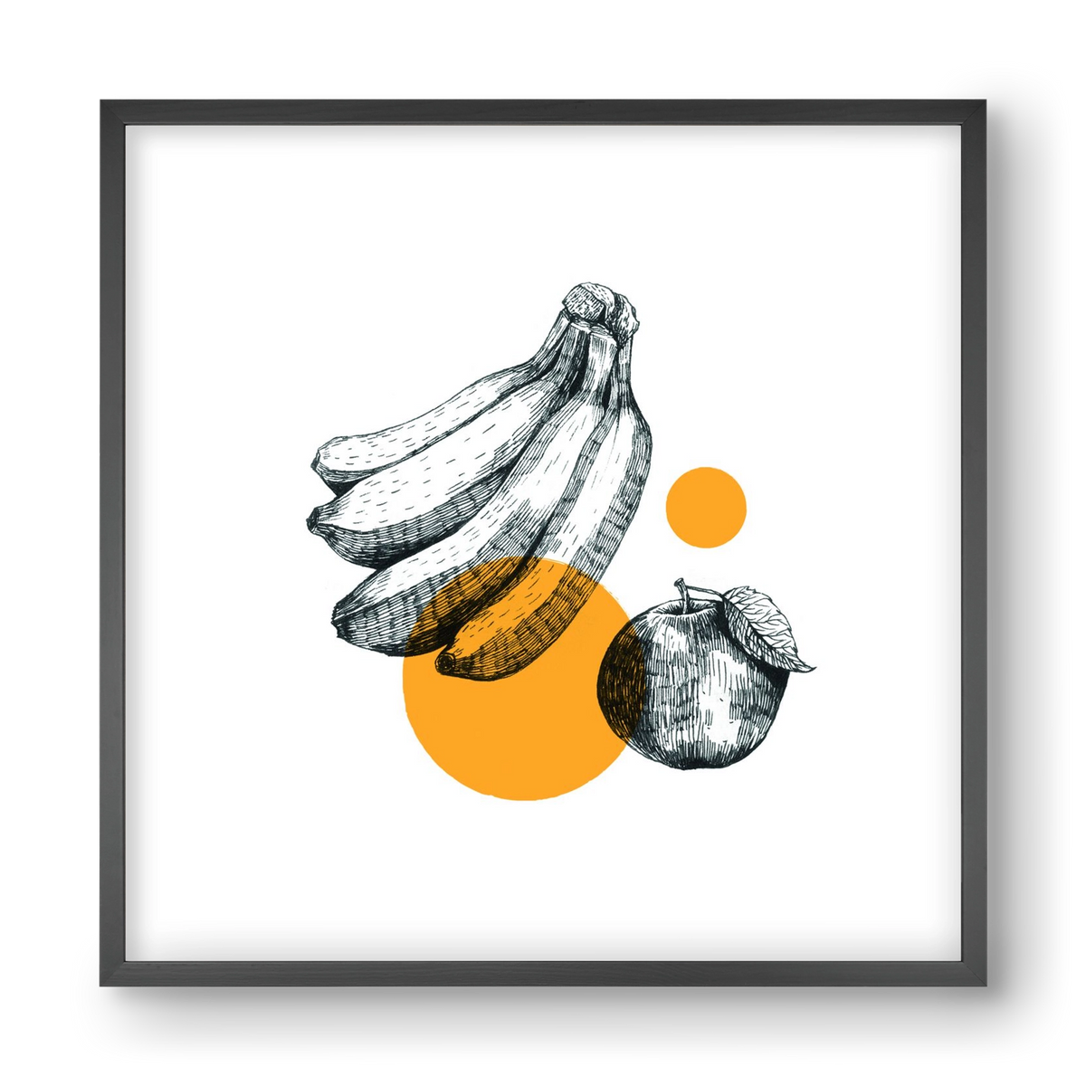 Fruits , 40x40 cm (40x40 cm), Fekete keret