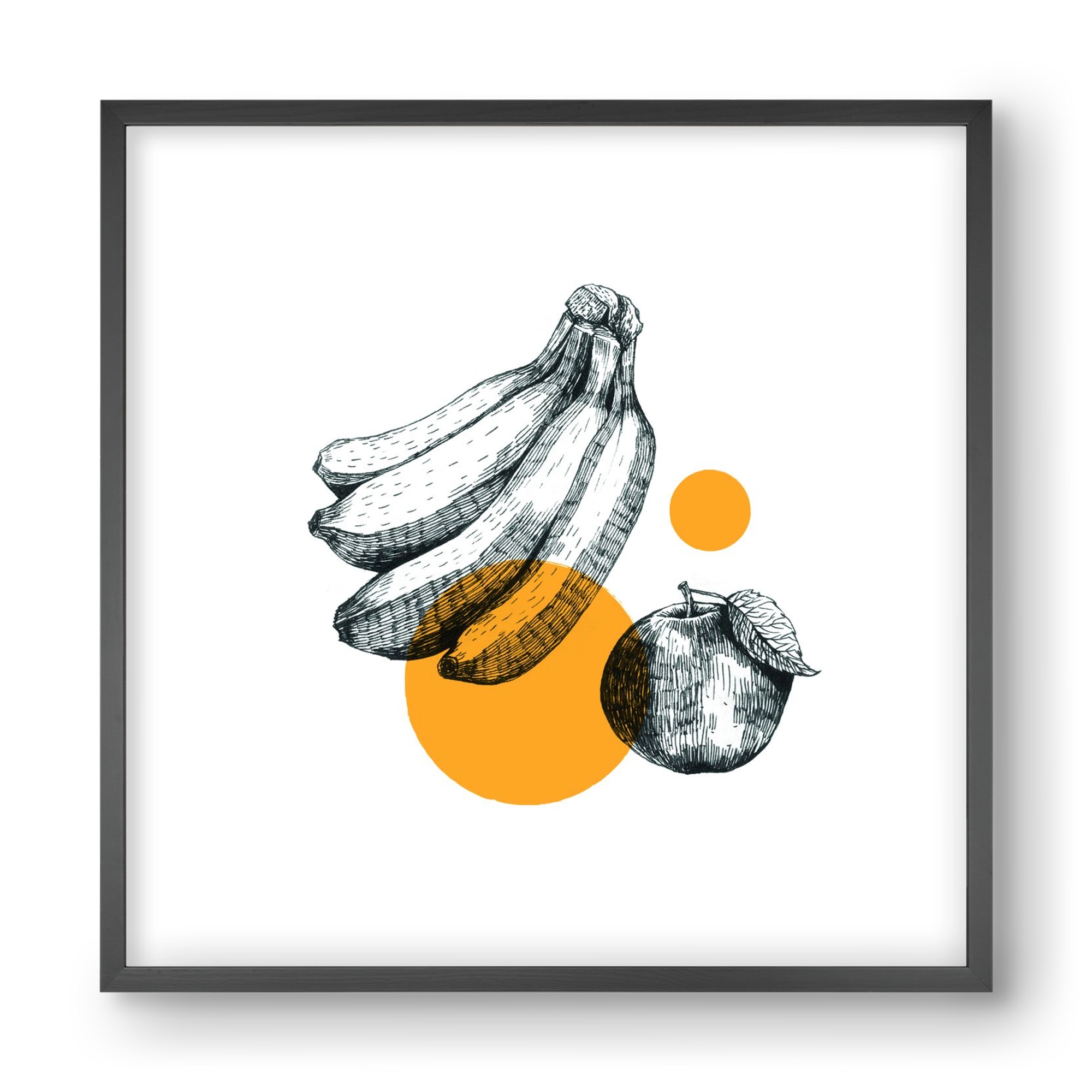 Fruits , 40x40 cm (40x40 cm), Fekete keret