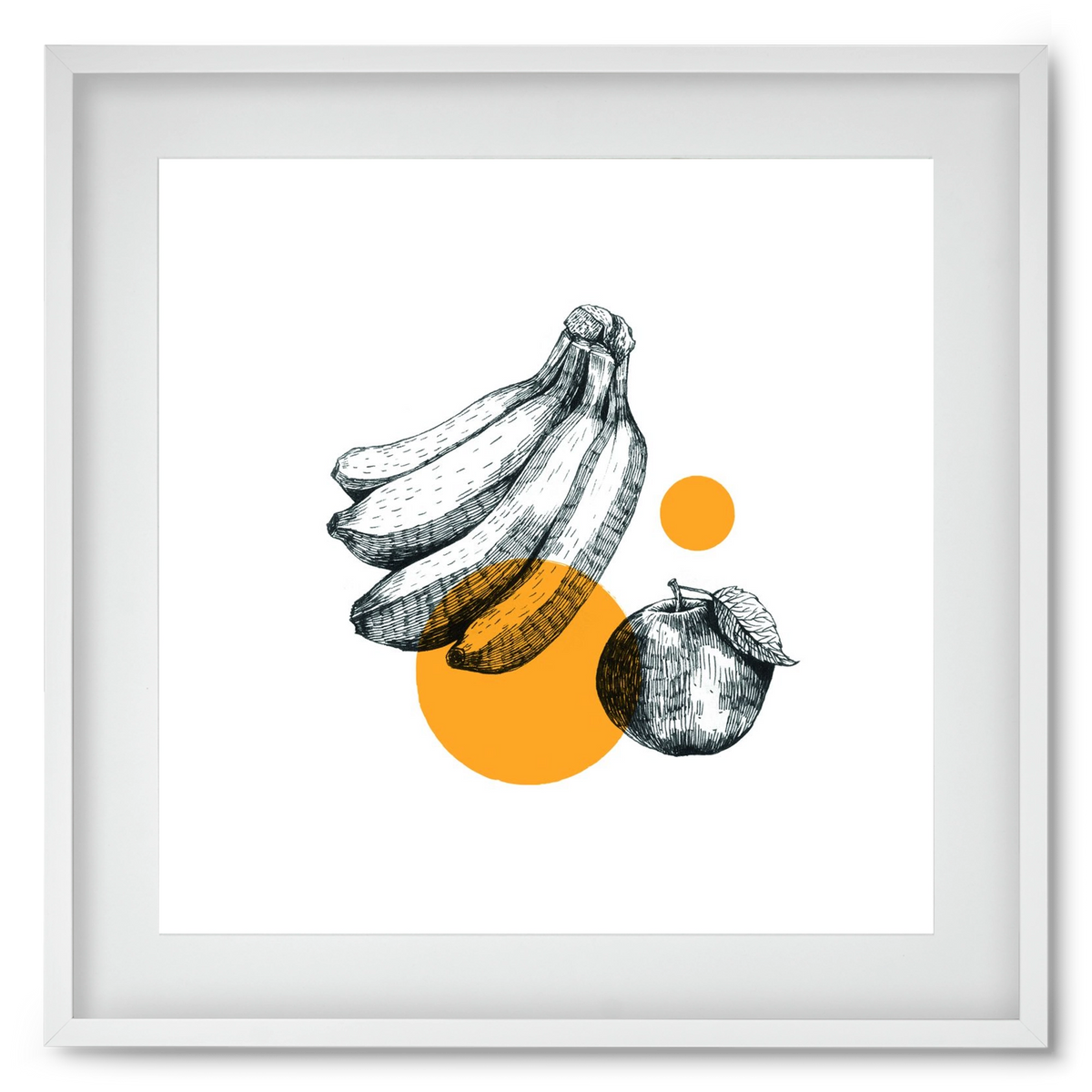 Fruits , 50x50 cm (40x40 cm), Fehér keret, paszpartuval