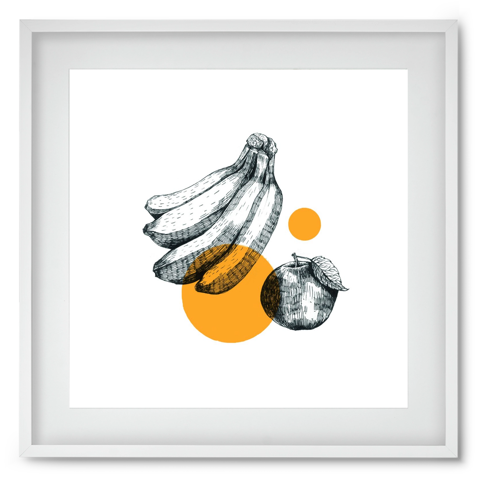 Fruits , 50x50 cm (40x40 cm), Fehér keret, paszpartuval