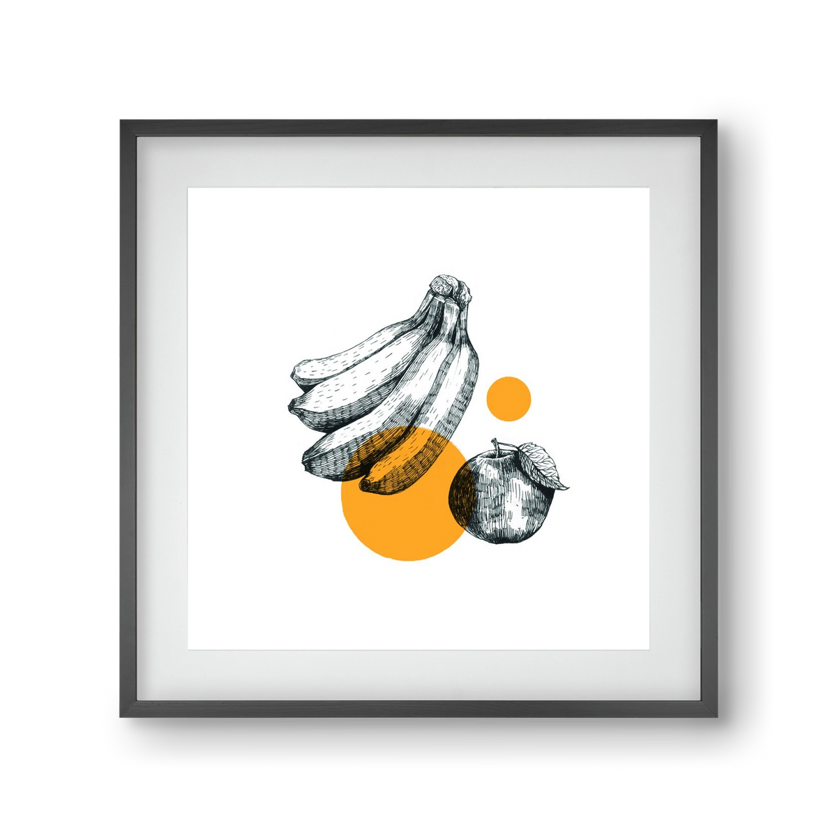 Fruits , 30x30 cm (20x20 cm), Fekete keret, paszpartuval