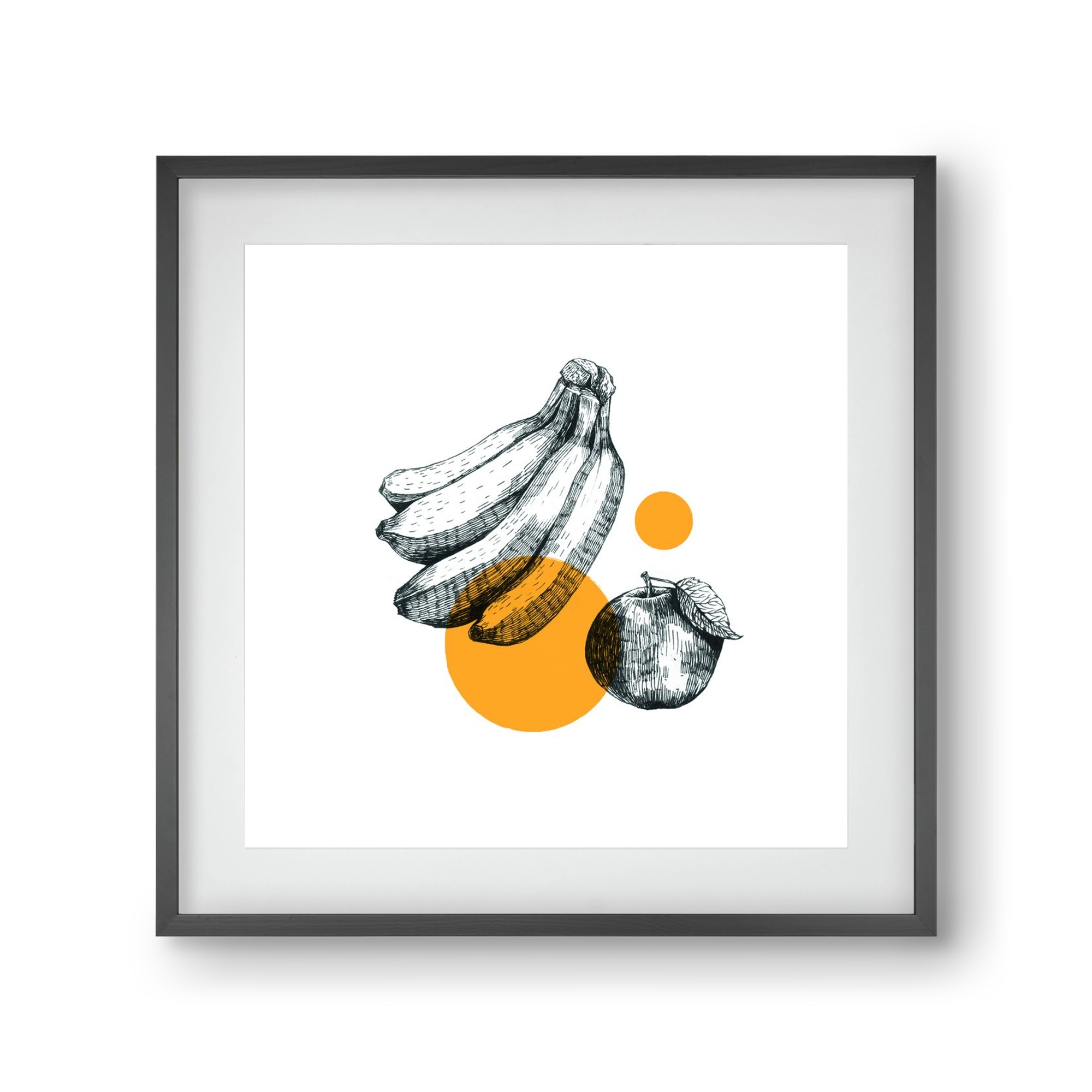 Fruits , 30x30 cm (20x20 cm), Fekete keret, paszpartuval