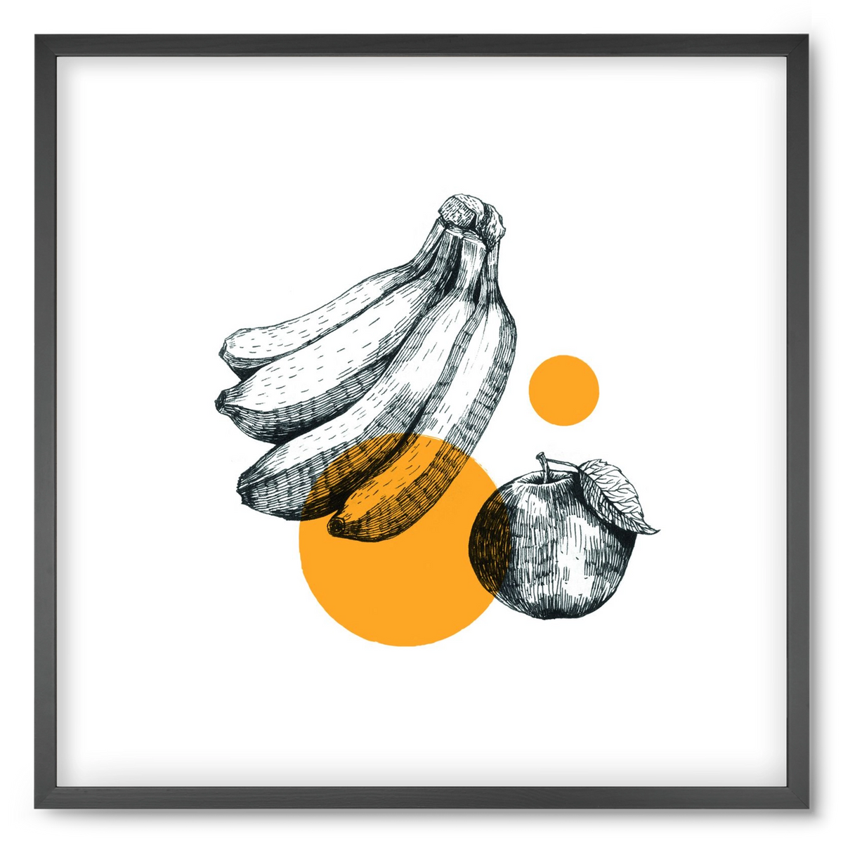 Fruits , 50x50 cm (50x50 cm), Fekete keret